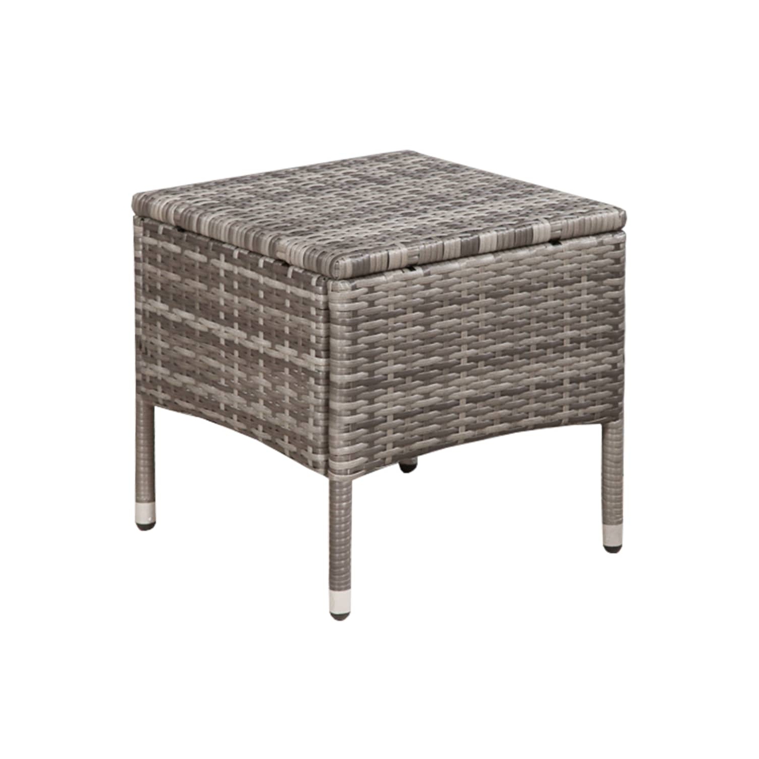 vidaXL 3 Piece Bistro Set Poly Rattan Grey