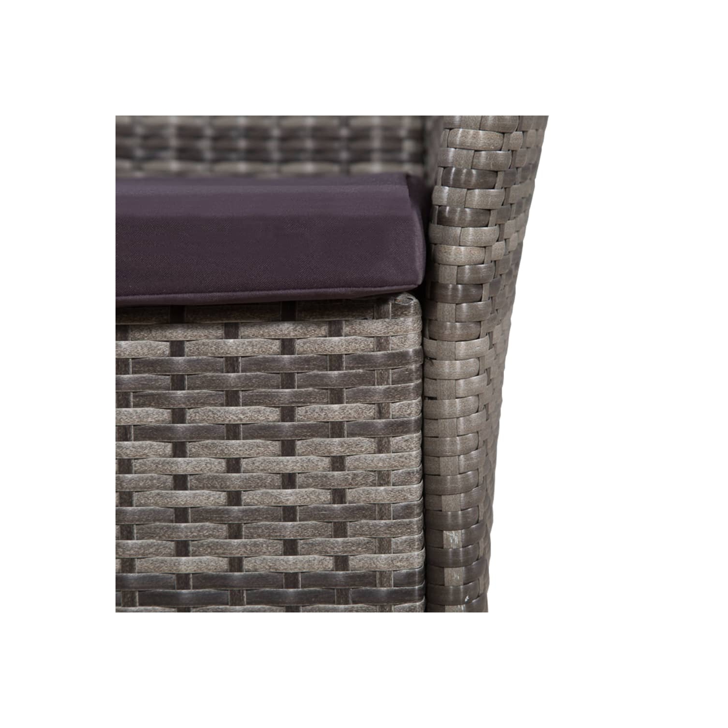 vidaXL 3 Piece Bistro Set Poly Rattan Grey