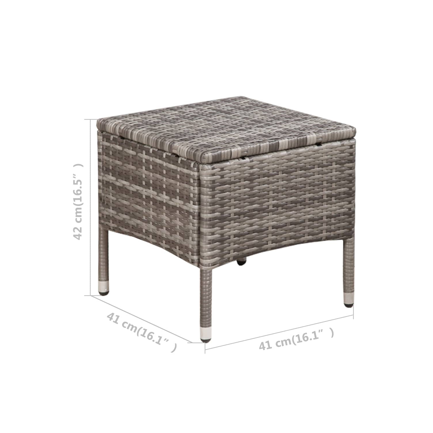 vidaXL 3 Piece Bistro Set Poly Rattan Grey