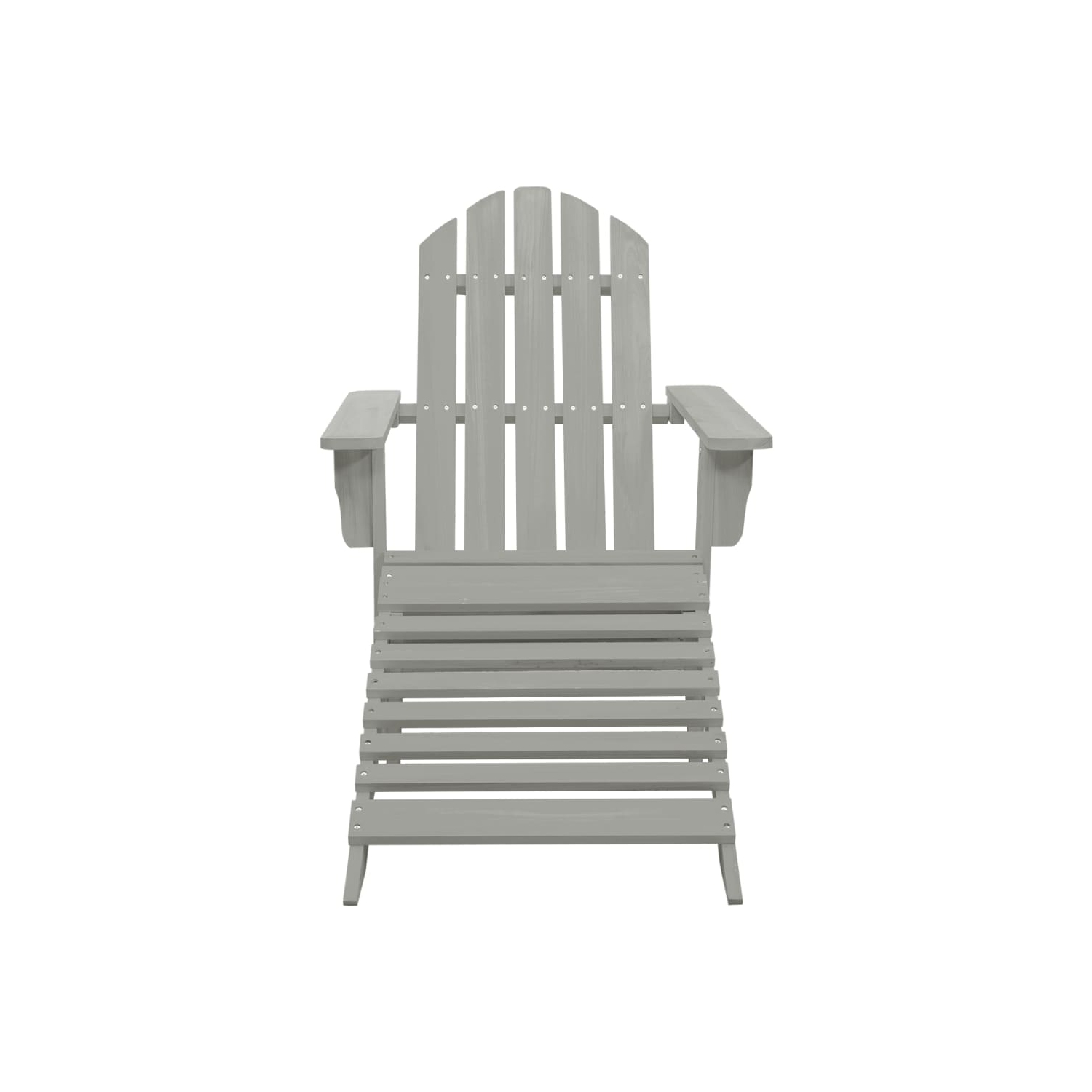 Fauteuil Adirondack Garden avec pouf et table en bois de sapin massif de vidaXL - Gris