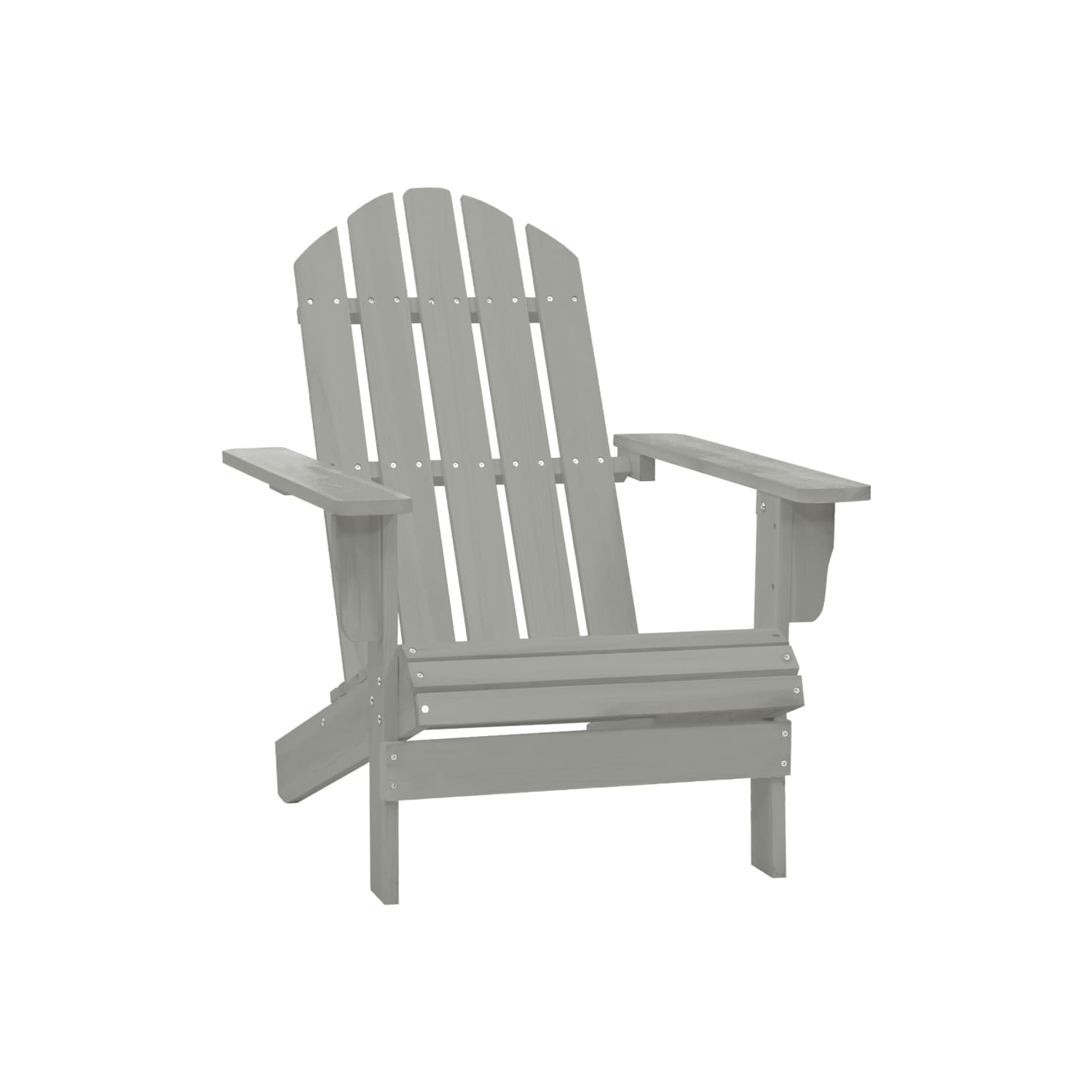 Fauteuil Adirondack Garden avec pouf et table en bois de sapin massif de vidaXL - Gris