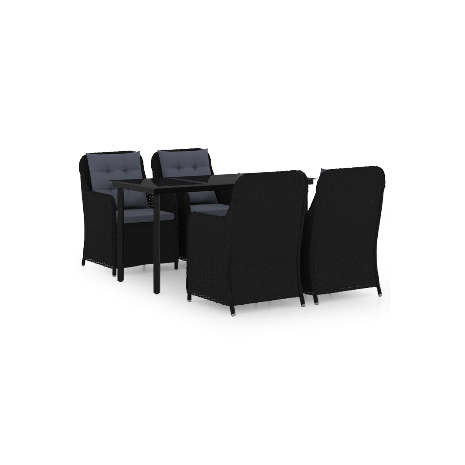 vidaXL 5 Piece Garden Dining Set Black