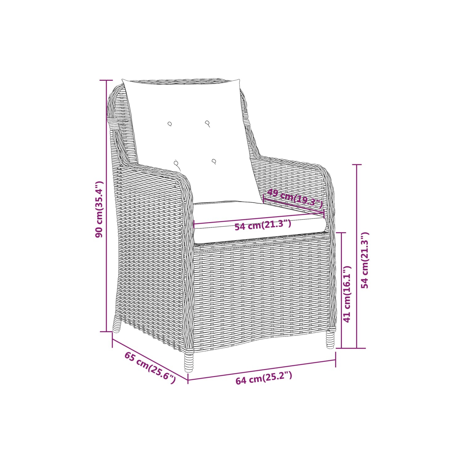 vidaXL 5 Piece Garden Dining Set Black