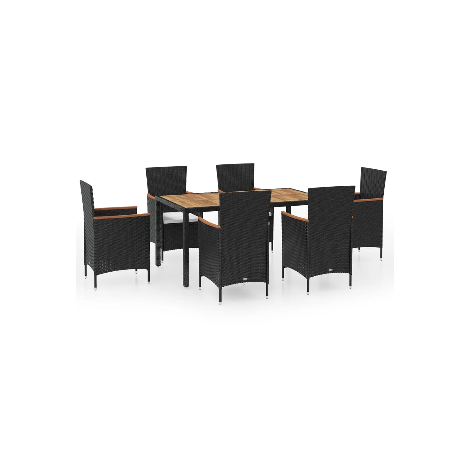 Ensemble de patio de 7 pièces avec coussins en rotin synthétique vidaXL