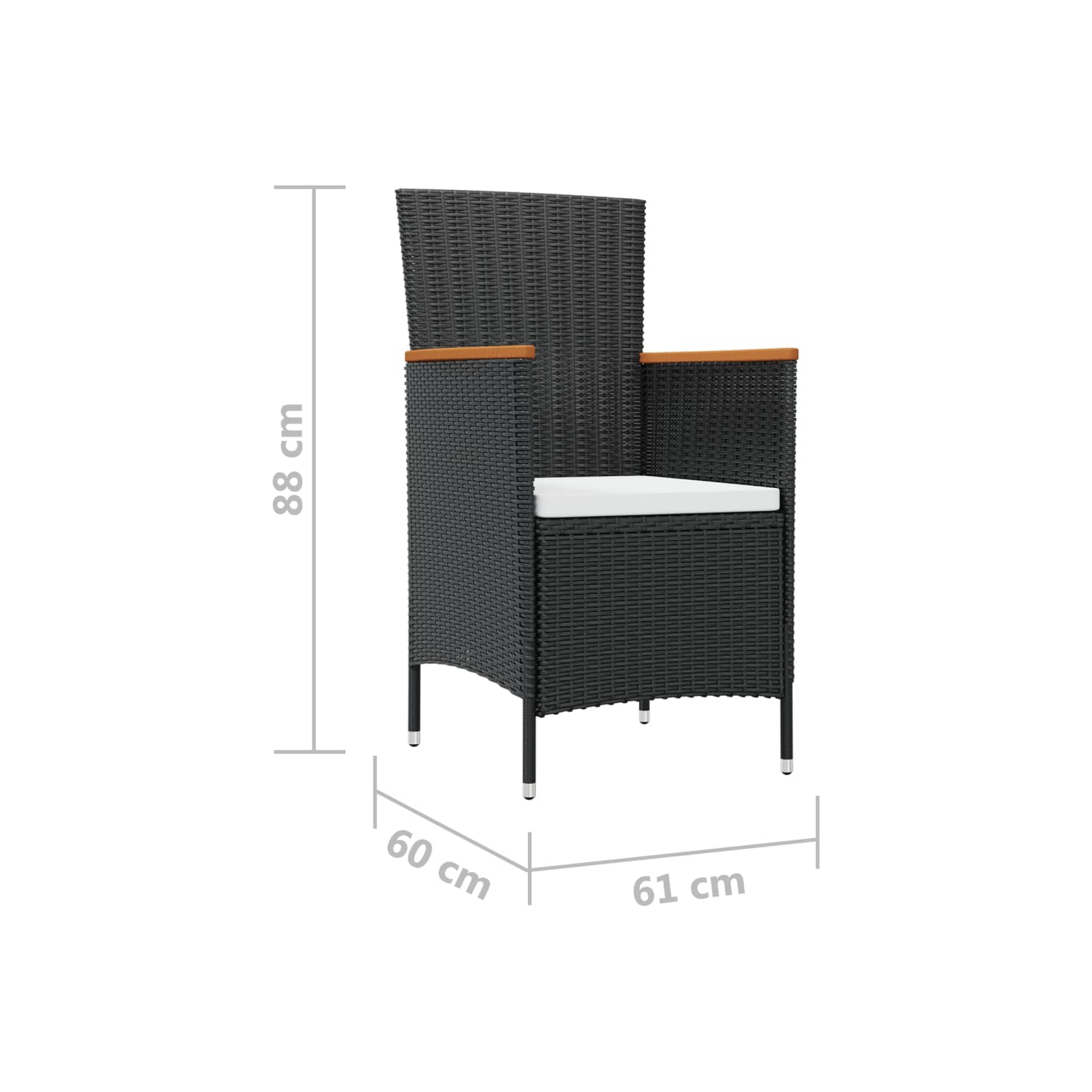 Ensemble de patio de 7 pièces avec coussins en rotin synthétique vidaXL