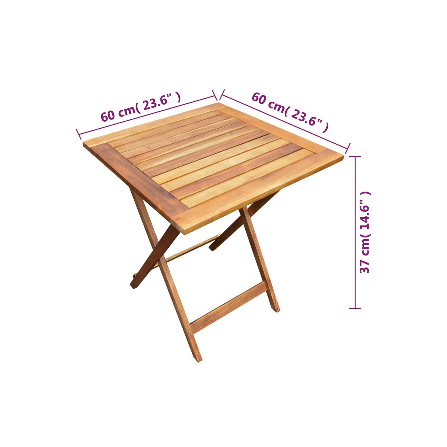 vidaXL 3 Piece Folding Bistro Set Solid Acacia Wood