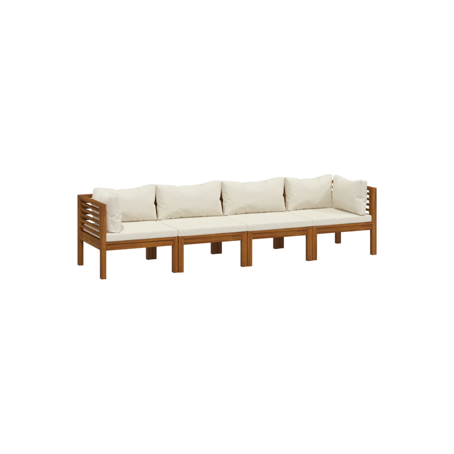 vidaXL 4-Seater Garden Sofa with Cream Cushion Solid Acacia Wood