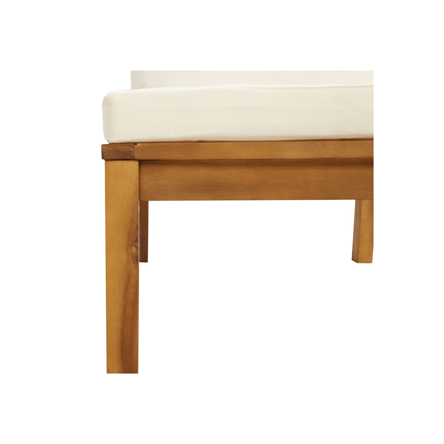 vidaXL 4-Seater Garden Sofa with Cream Cushion Solid Acacia Wood