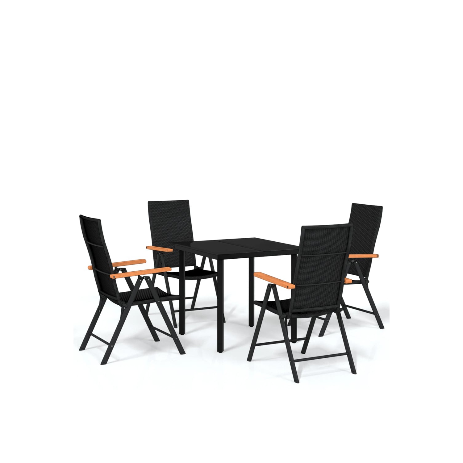 vidaXL 5 Piece Garden Dining Set Black
