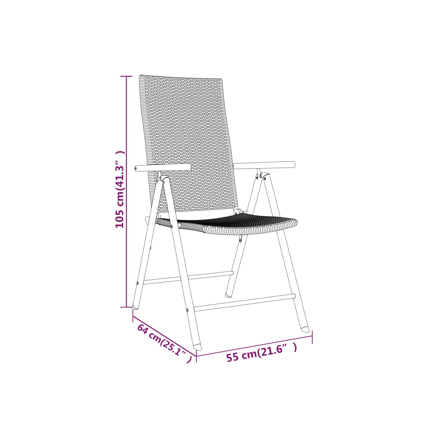 vidaXL 5 Piece Garden Dining Set Black