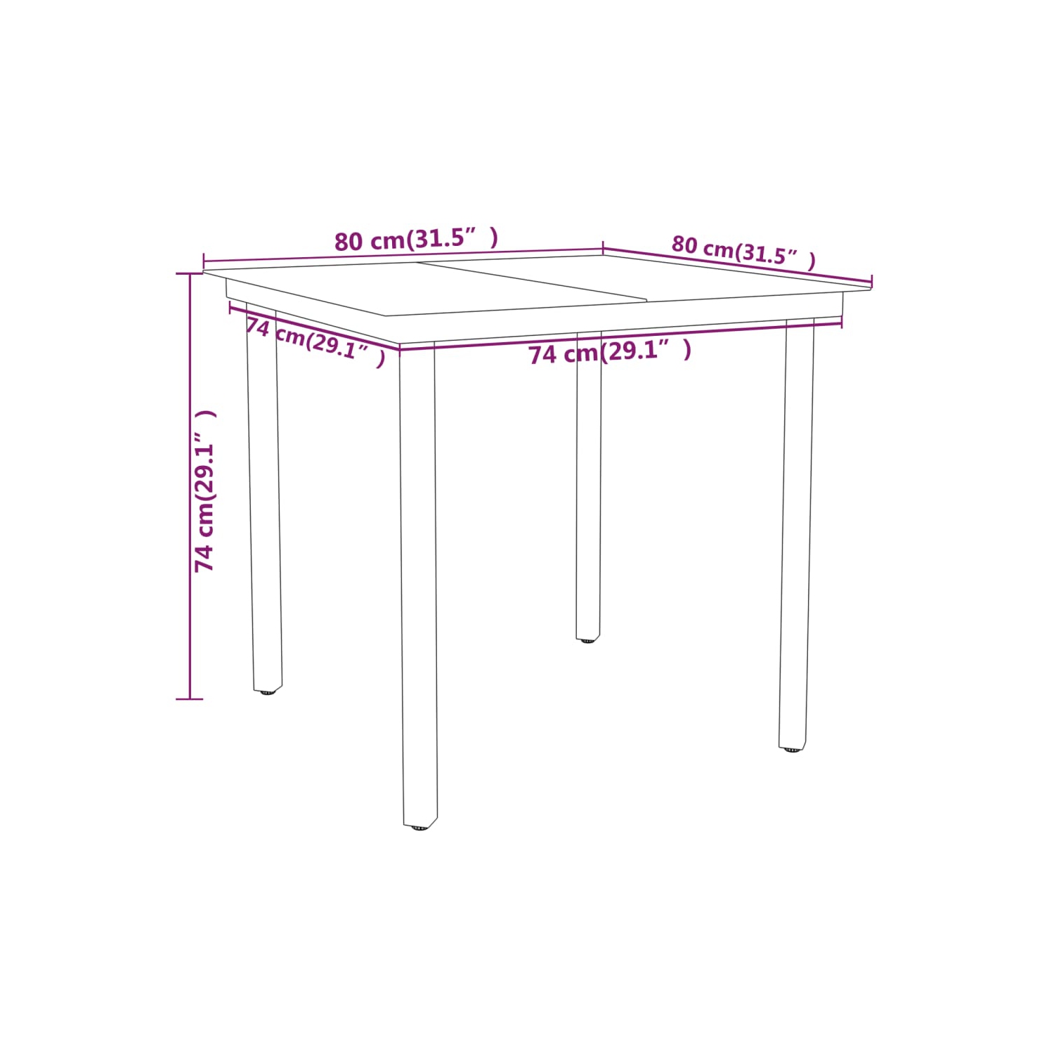 vidaXL 5 Piece Garden Dining Set Black