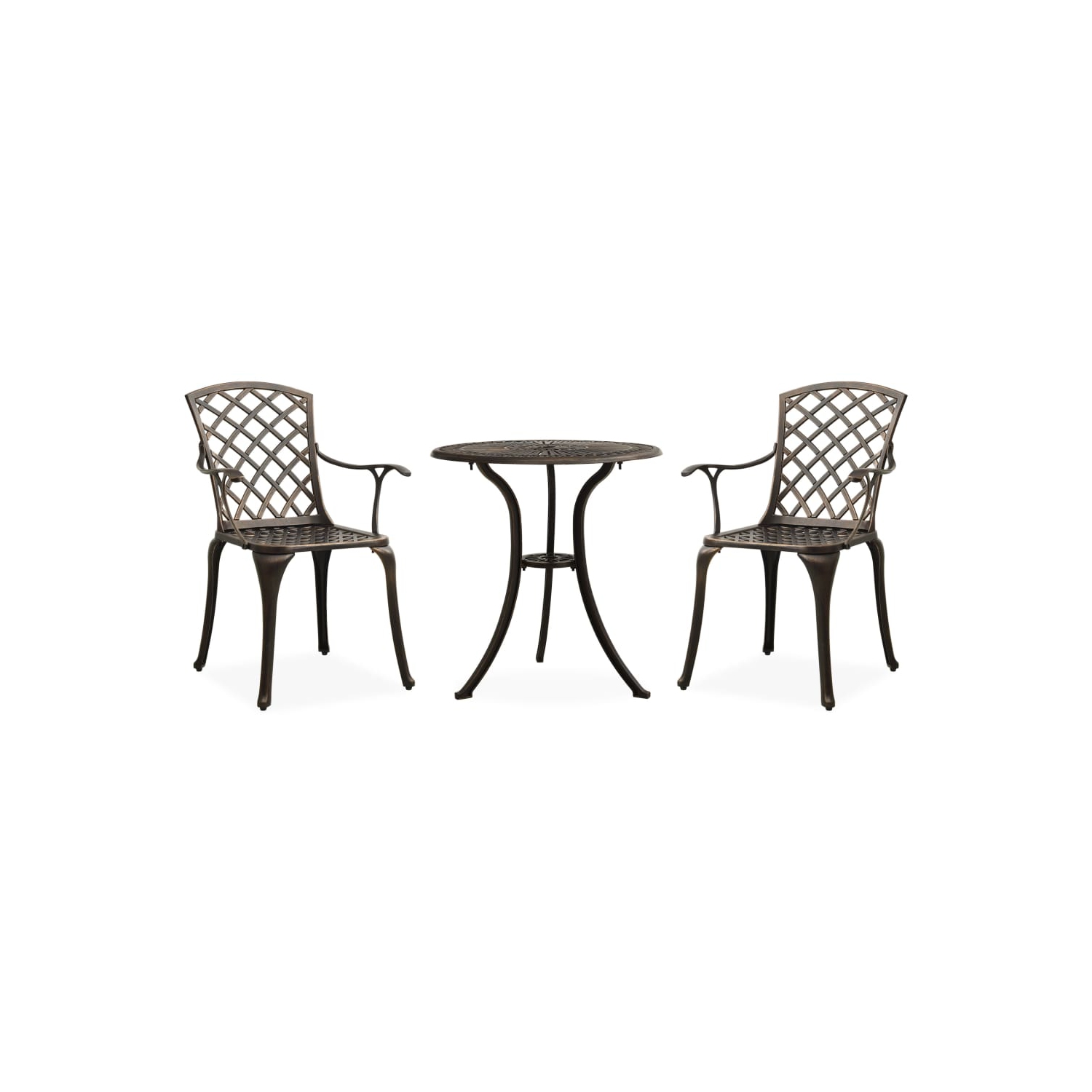 Ensemble bistro de 3 pièces en aluminium bronze