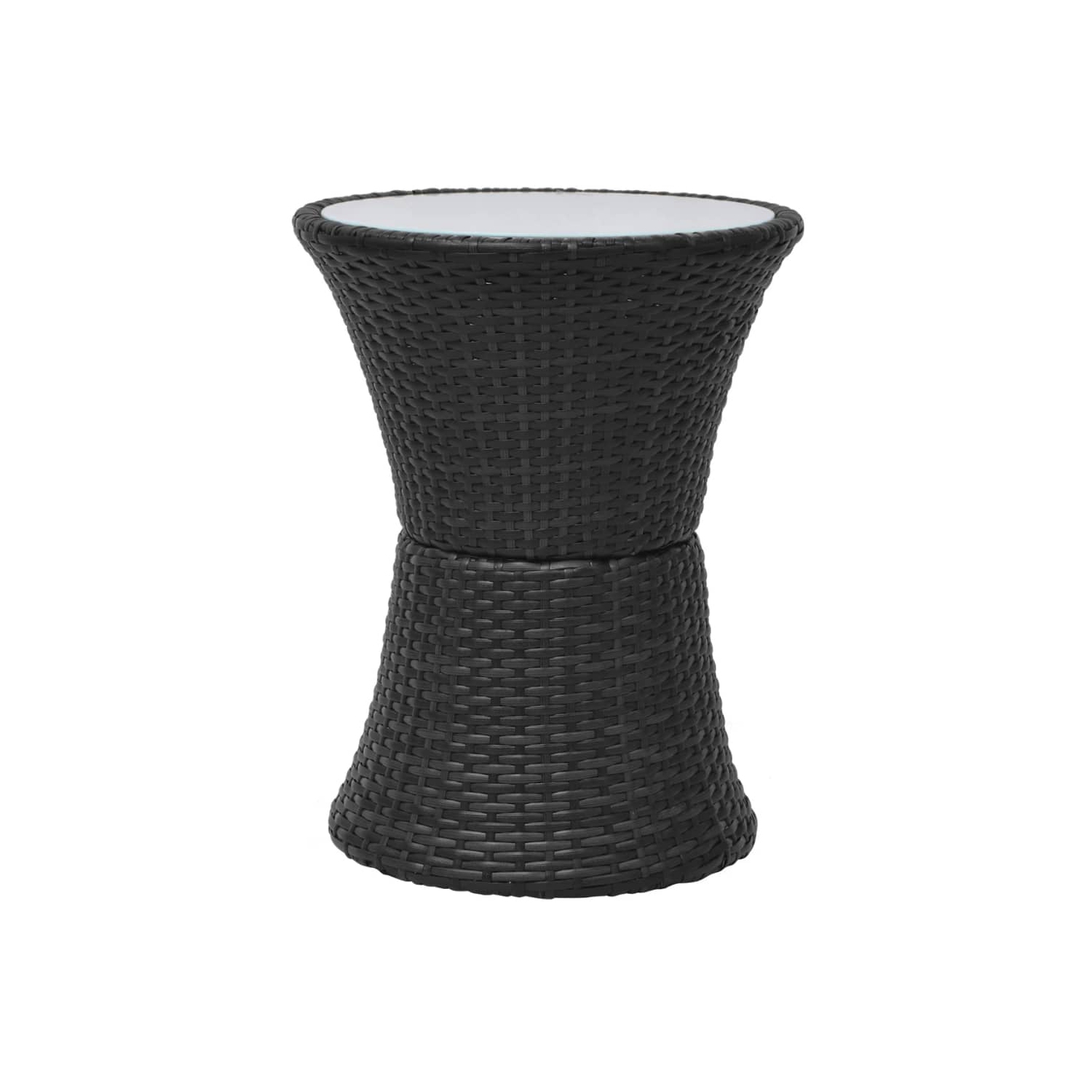 vidaXL 3 Piece Bistro Set with Cushions Poly Rattan Black