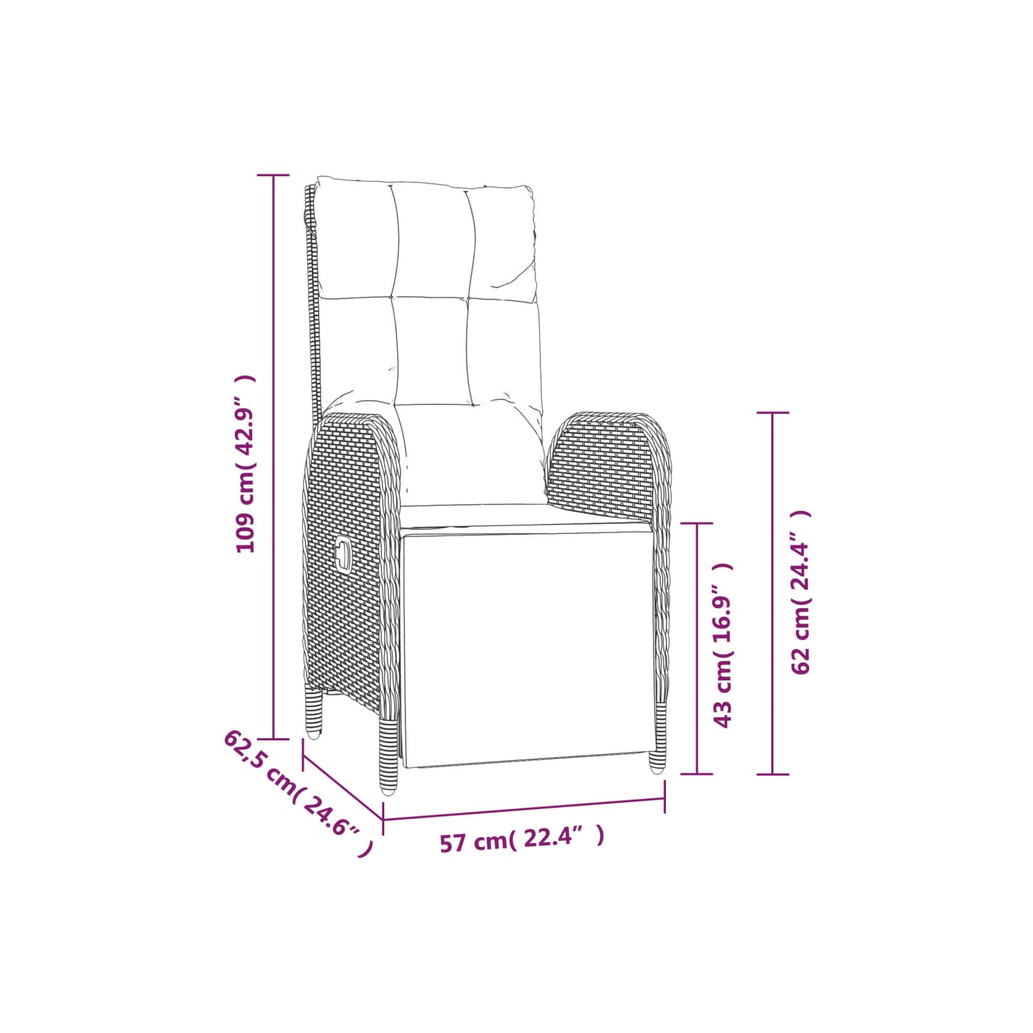 Ensemble de salle à manger de jardin de 9 pièces avec coussins en poly rotin gris