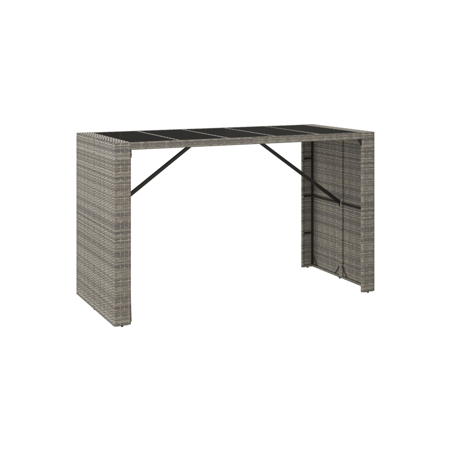 vidaXL 9 Piece Garden Bar Set Grey Poly Rattan& Solid Wood Acacia