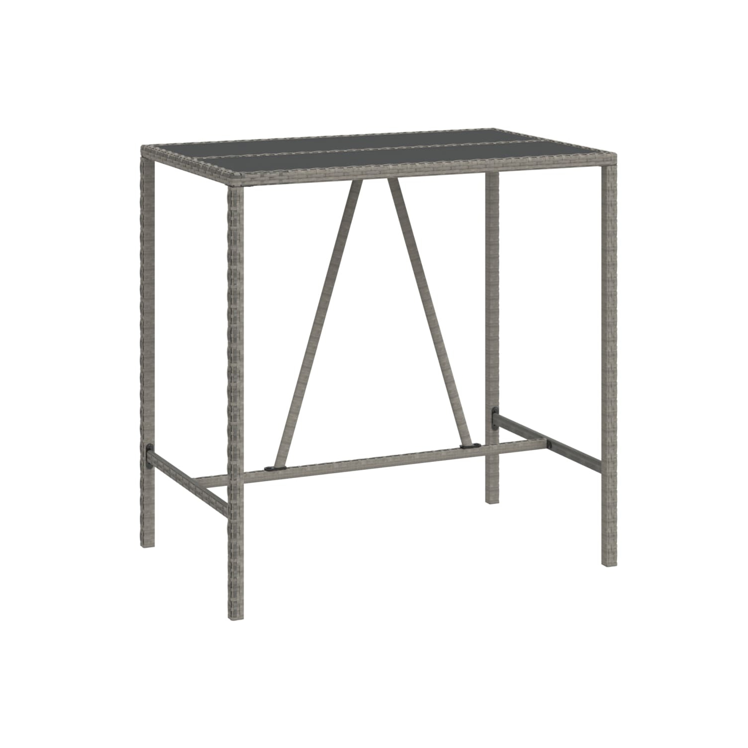 vidaXL 7 Piece Garden Bar Set Grey Poly Rattan& Solid Wood Acacia