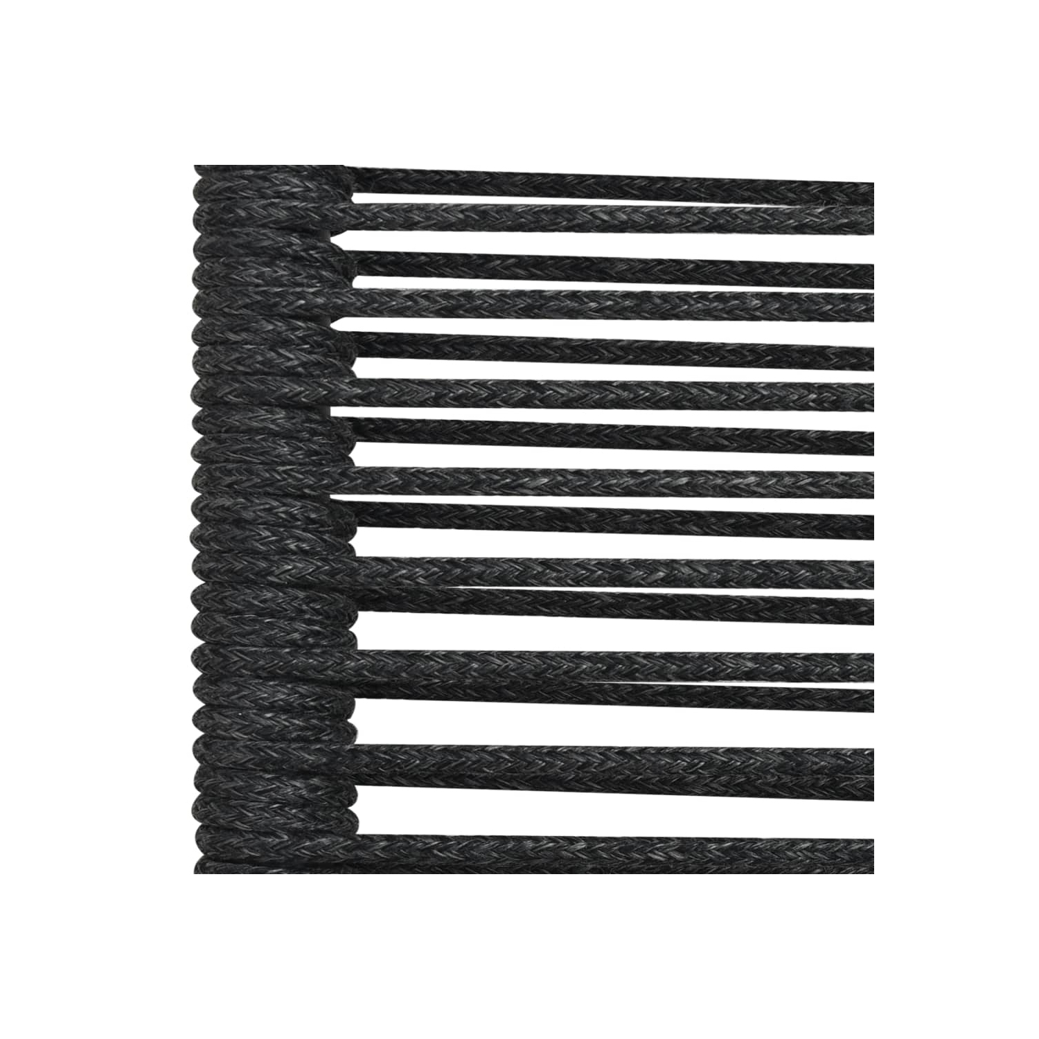 Ensemble de salle à manger de jardin 7 pièces en coton corde et en acier noir vidaXL