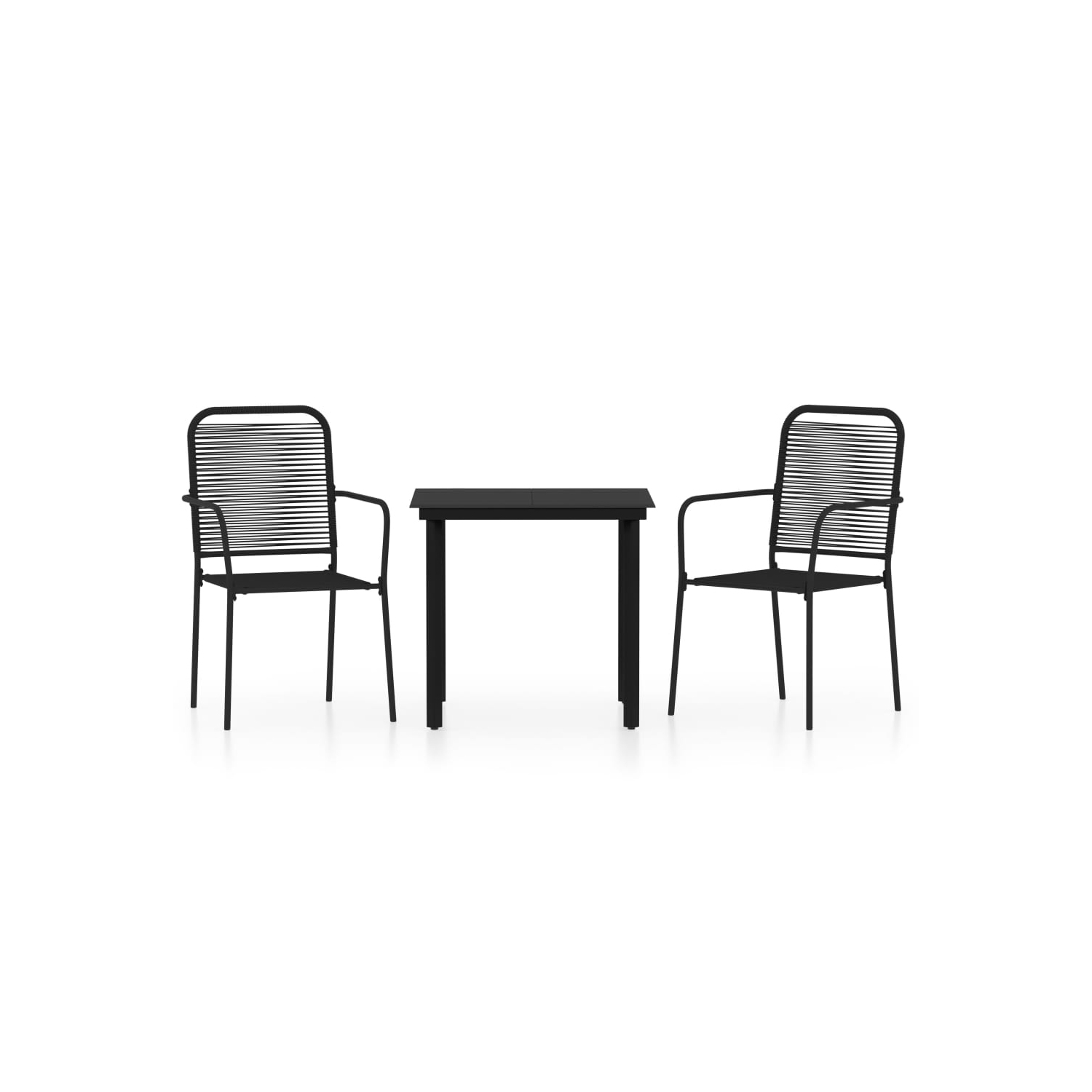 vidaXL 3 Piece Garden Dining Set Black