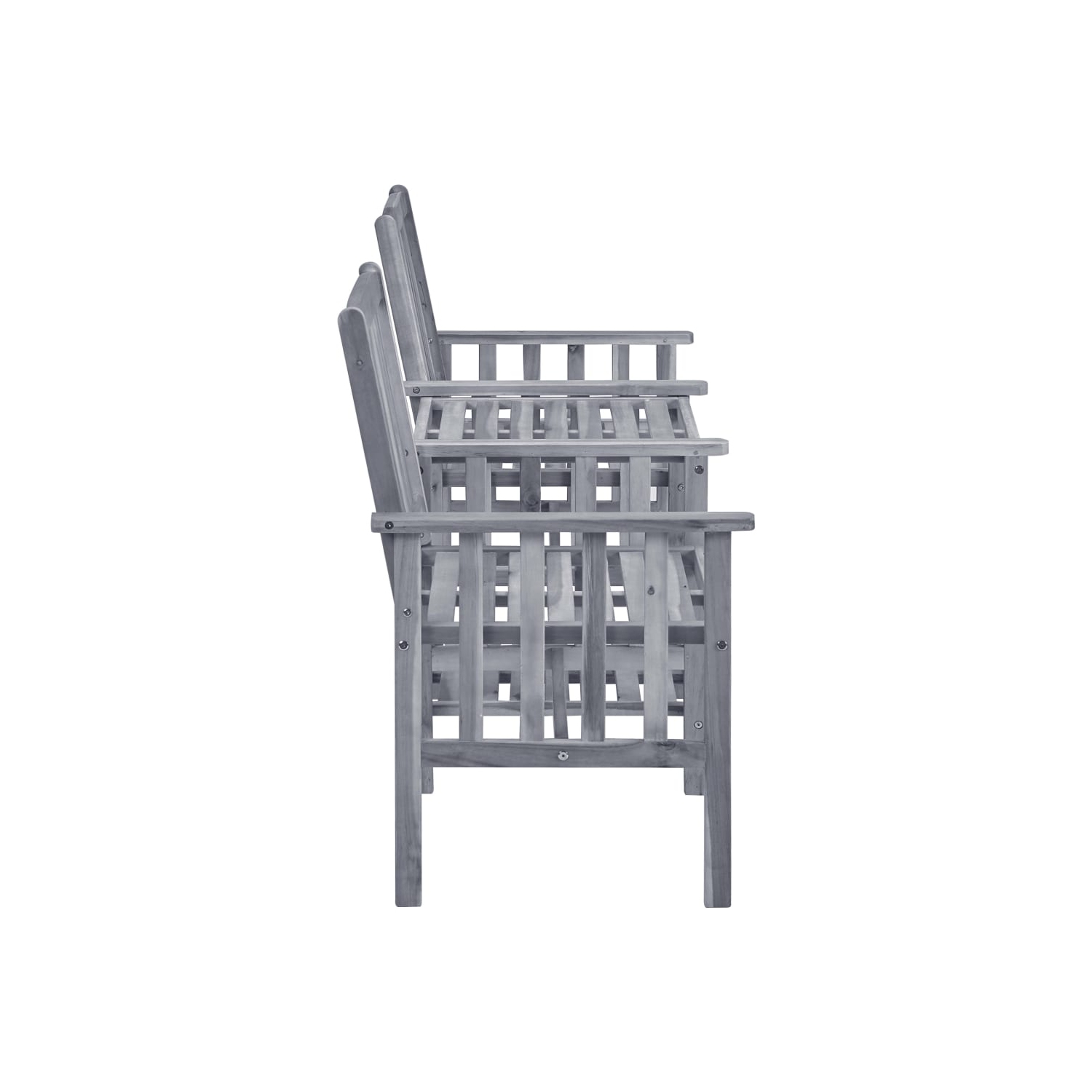 Chaises de jardin vidaXL avec table à thé et coussins bois d'acacia massif