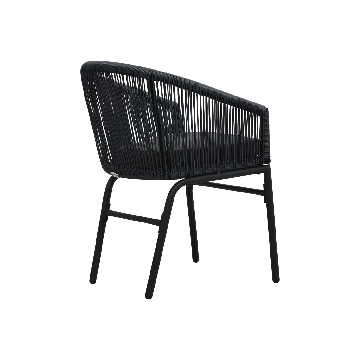 vidaXL 3 Piece Bistro Set with Cushions PE Rattan Black