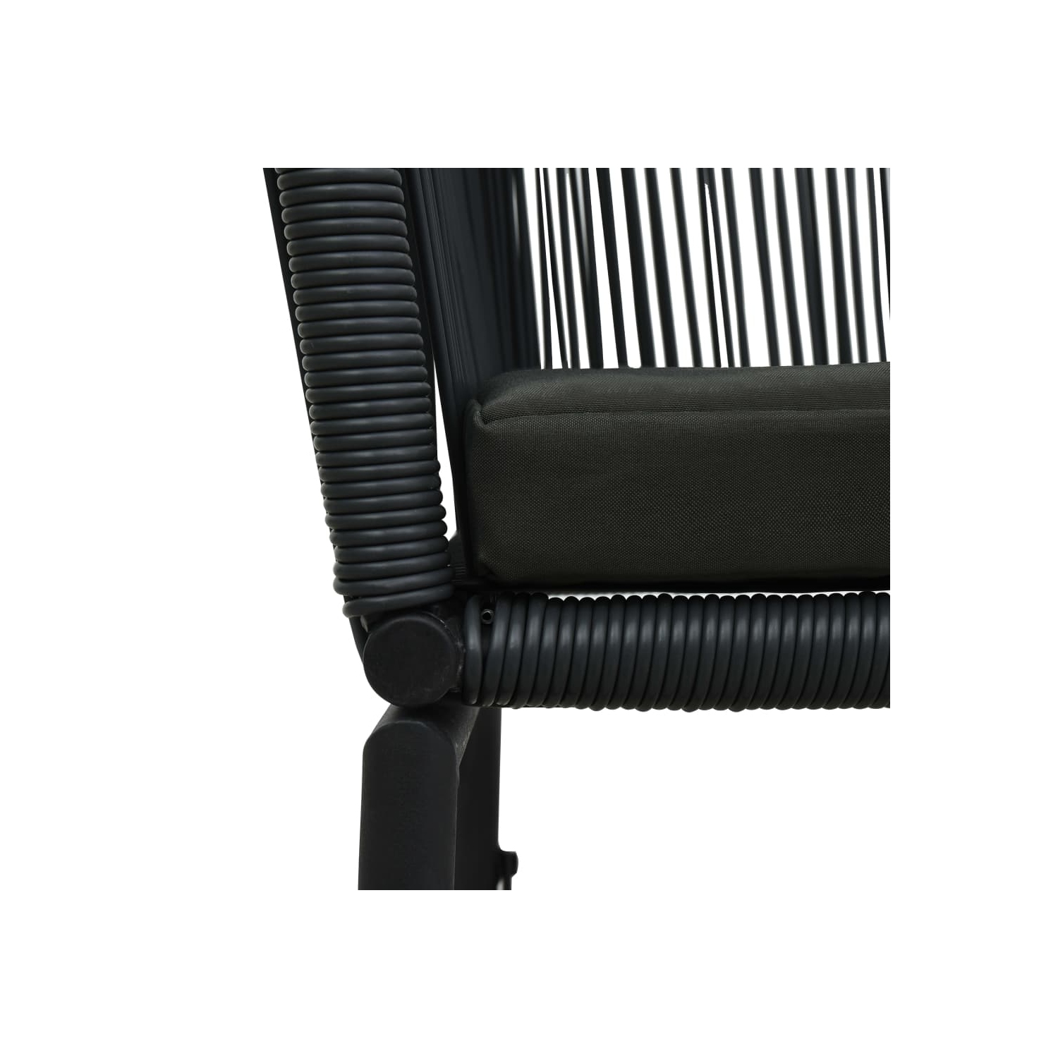 vidaXL 3 Piece Bistro Set with Cushions PE Rattan Black