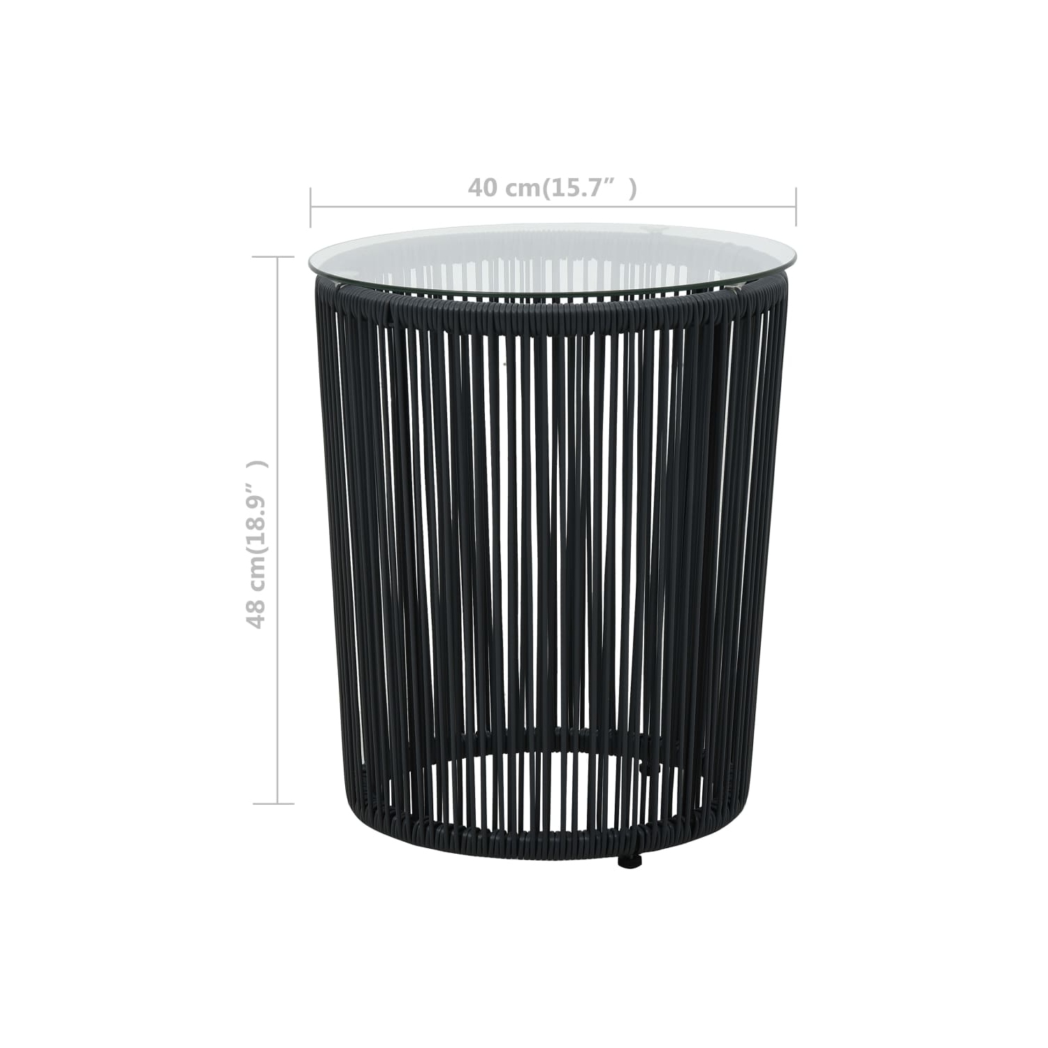 vidaXL 3 Piece Bistro Set with Cushions PE Rattan Black