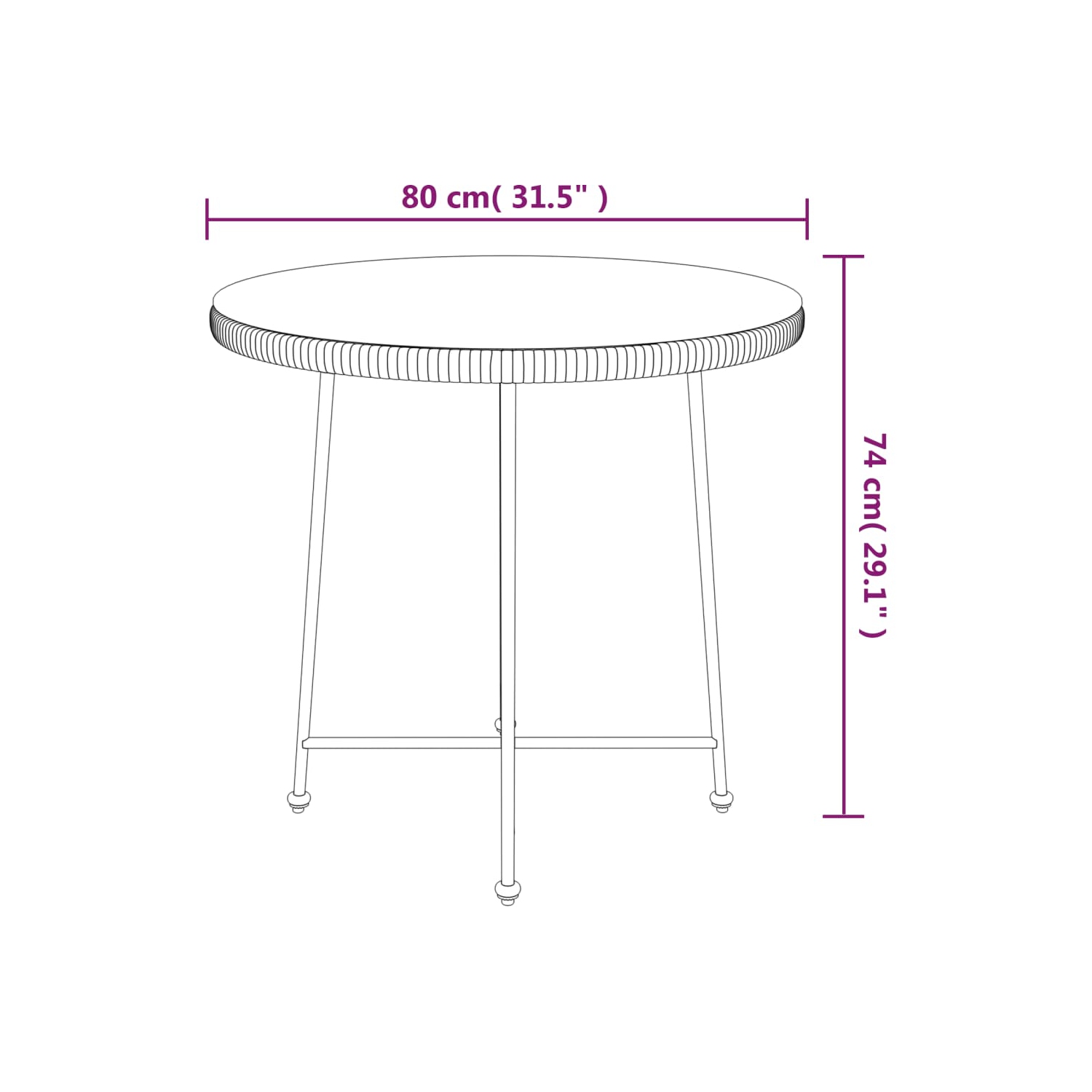 vidaXL 5 Piece Garden Dining Set Poly Rattan