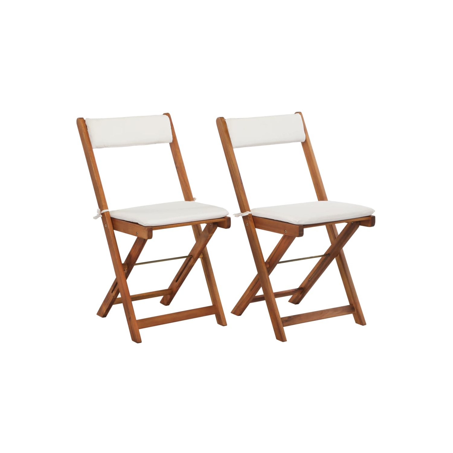 vidaXL 3 Piece Folding Bistro Set with Cushions Solid Acacia Wood