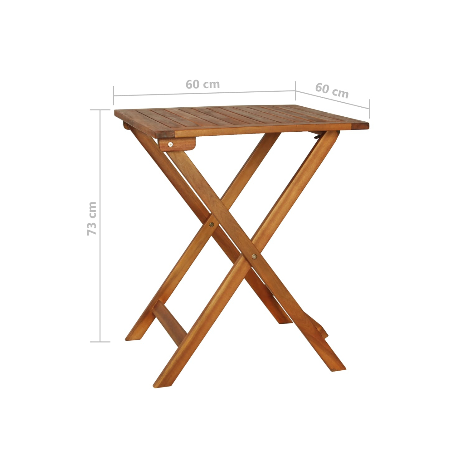 vidaXL 3 Piece Folding Bistro Set with Cushions Solid Acacia Wood