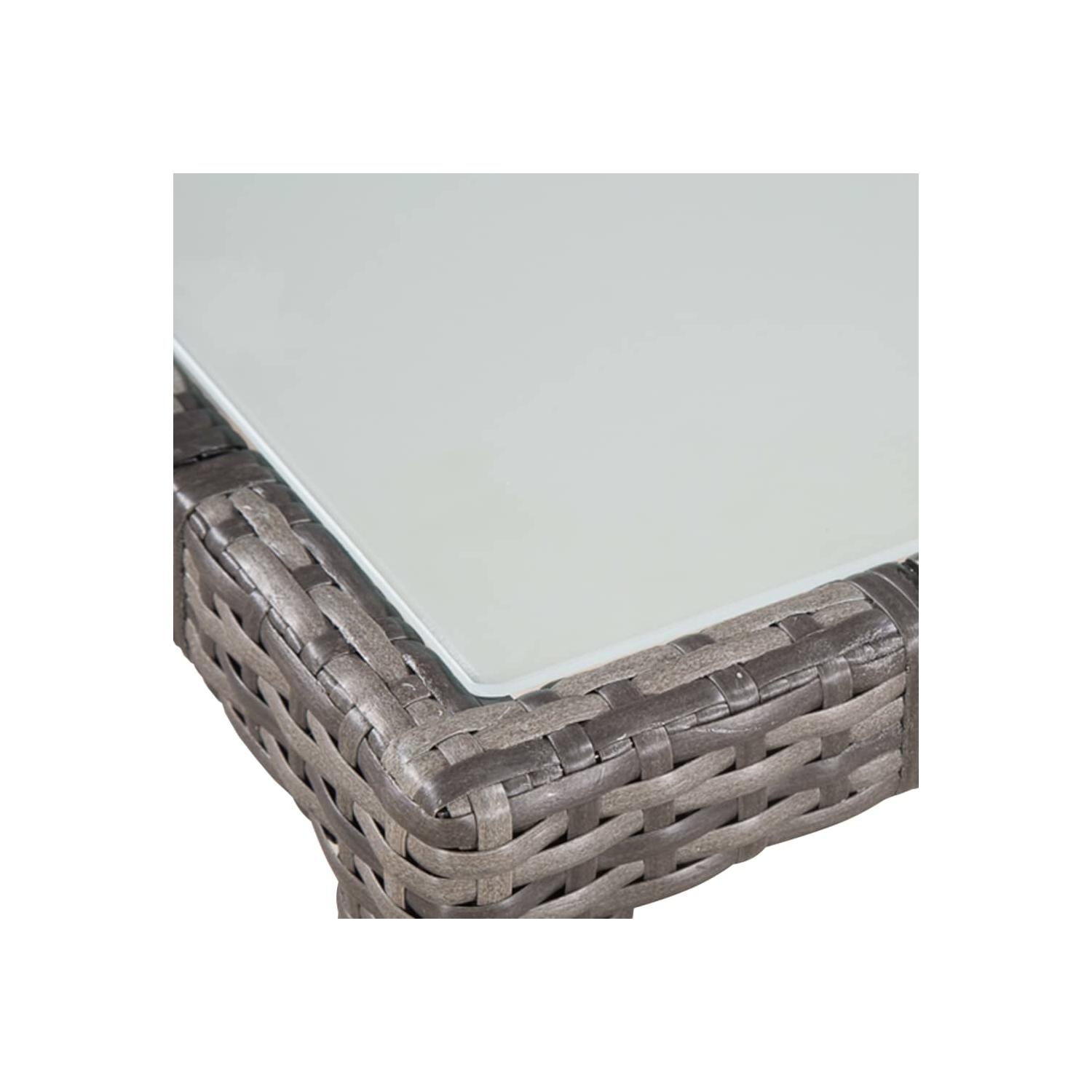 Ensemble de salle à manger d'extérieur de 7 pièces avec coussins en poly rotin gris