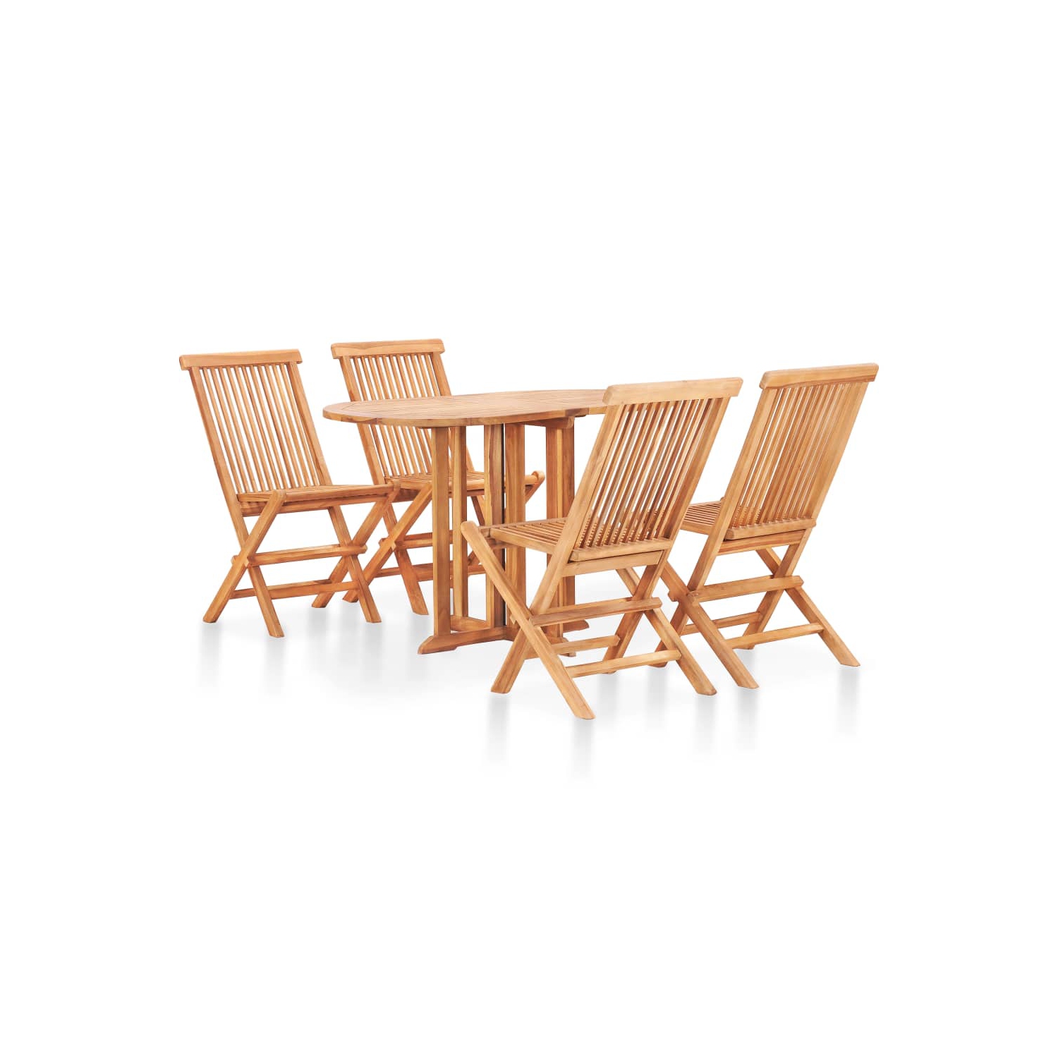 vidaXL 5 Piece Folding Outdoor Dining Set Solid Teak Wood