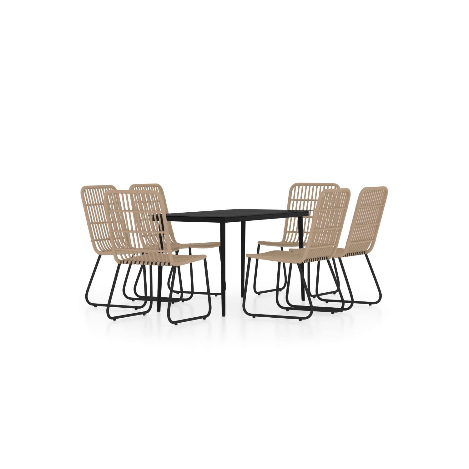 vidaXL 7 Piece Garden Dining Set Oak