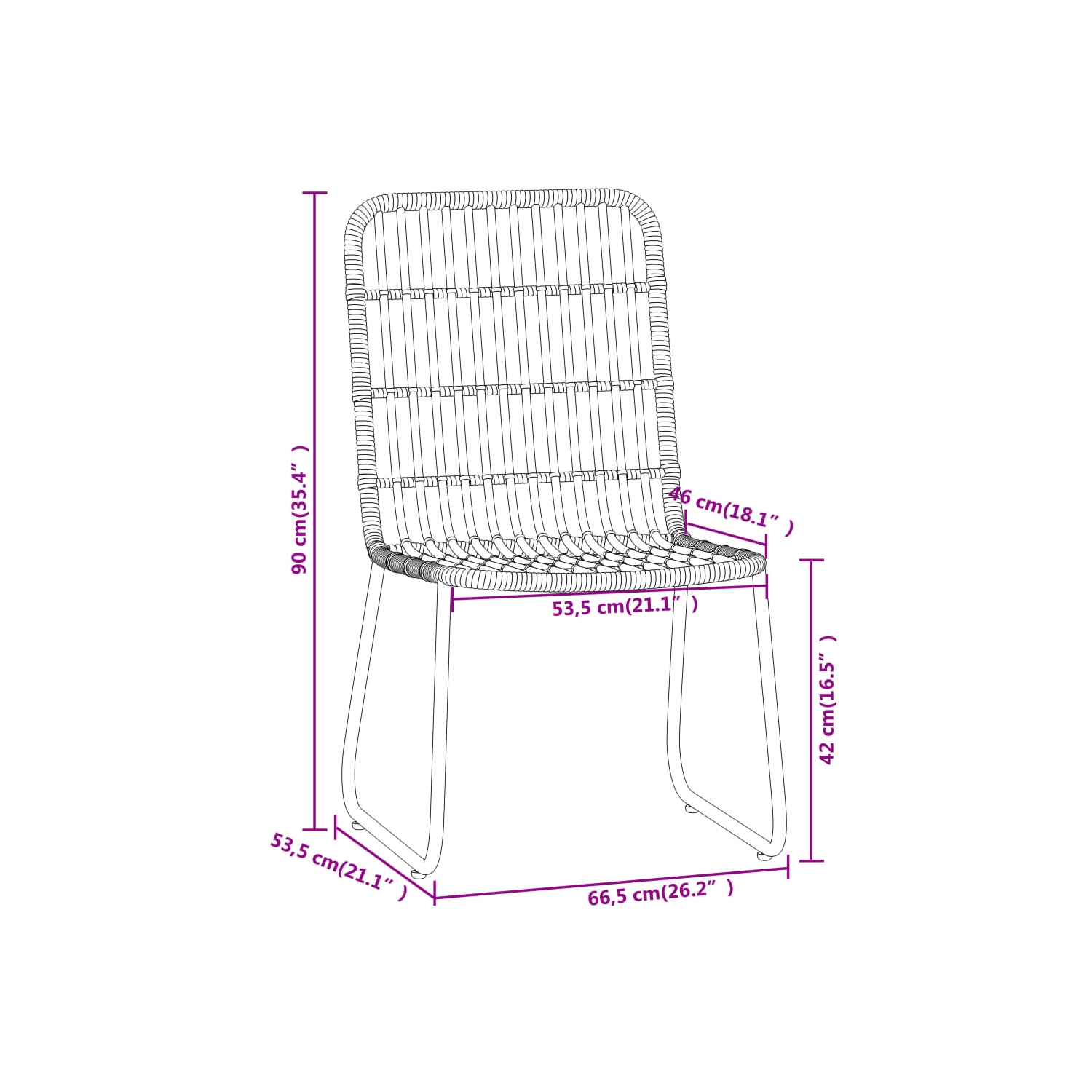 vidaXL 7 Piece Garden Dining Set Oak