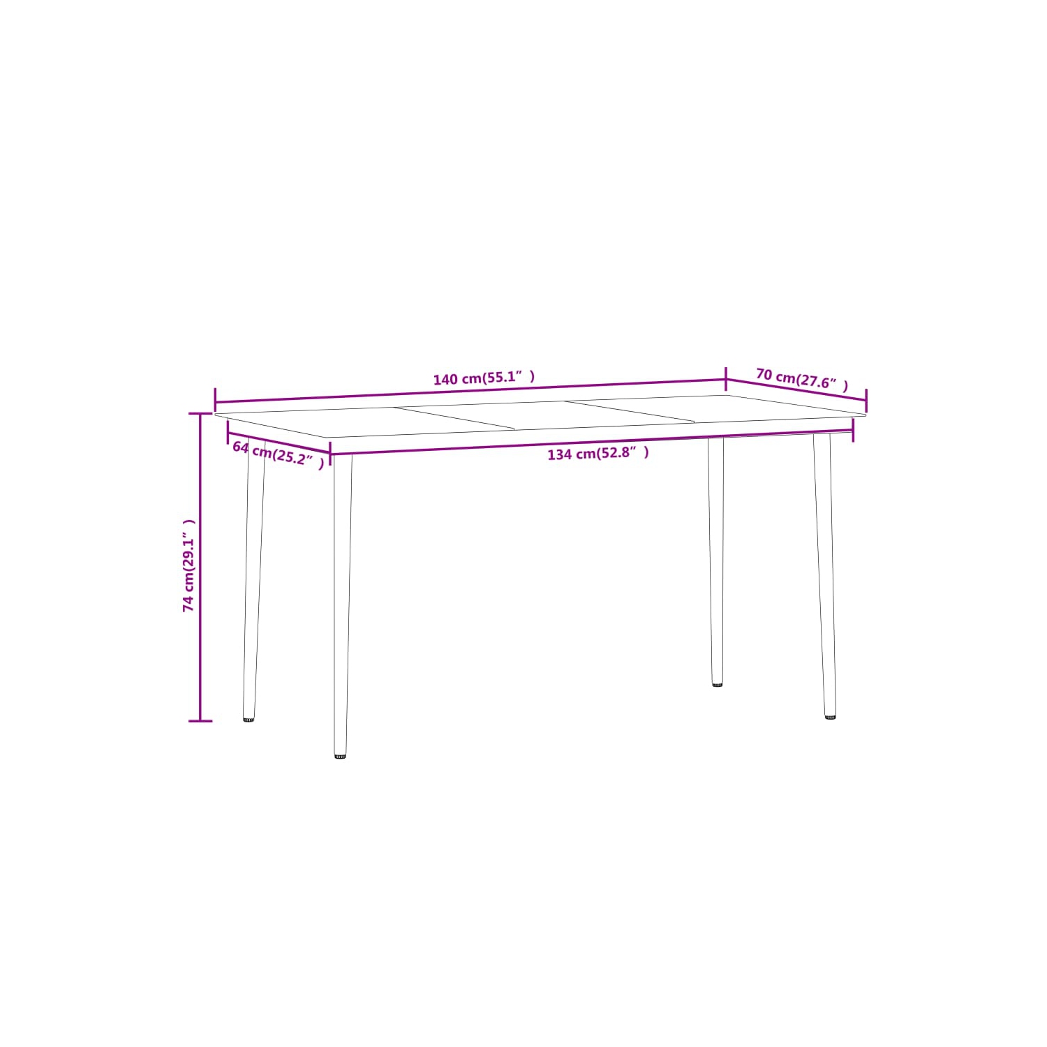 vidaXL 7 Piece Garden Dining Set Oak