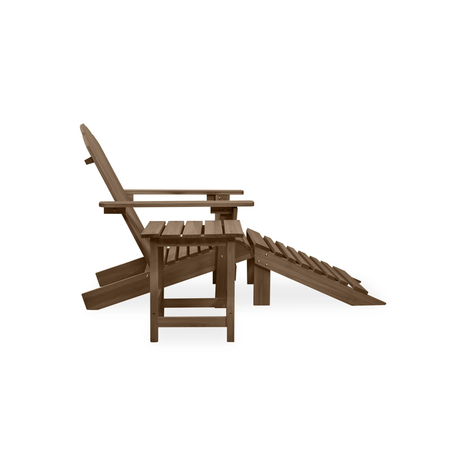 vidaXL Garden Adirondack Chair with Ottoman&Table Solid Fir Wood Brown