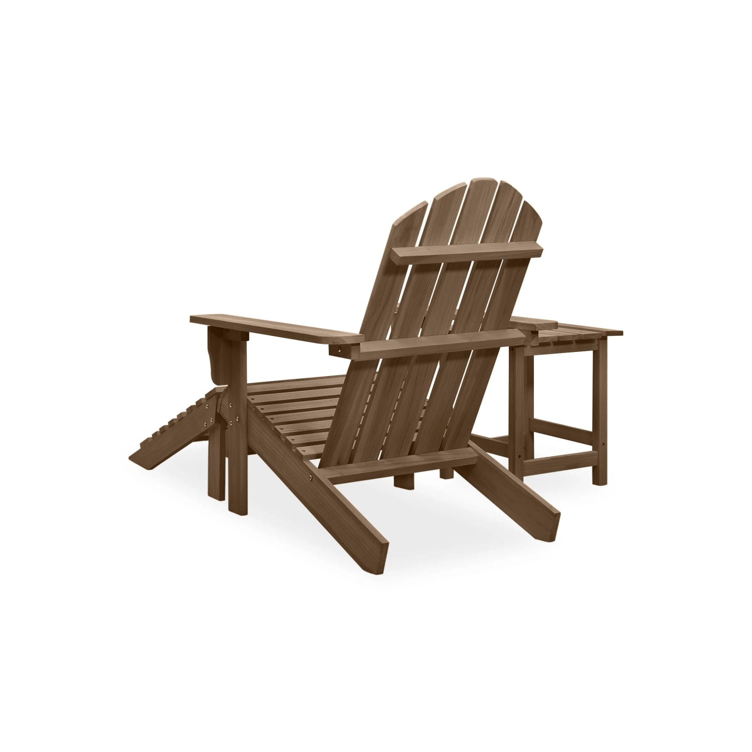 vidaXL Garden Adirondack Chair with Ottoman&Table Solid Fir Wood Brown