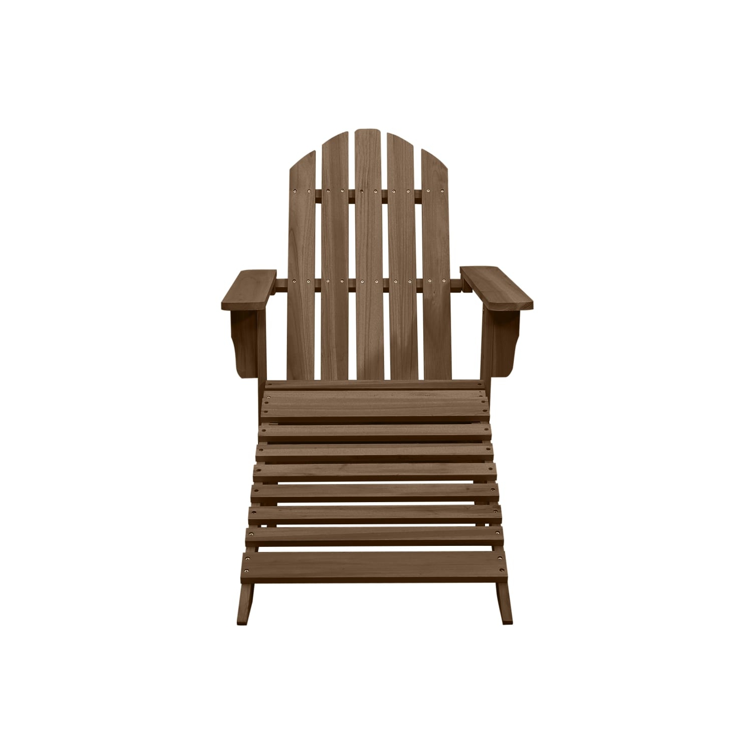 vidaXL Garden Adirondack Chair with Ottoman&Table Solid Fir Wood Brown