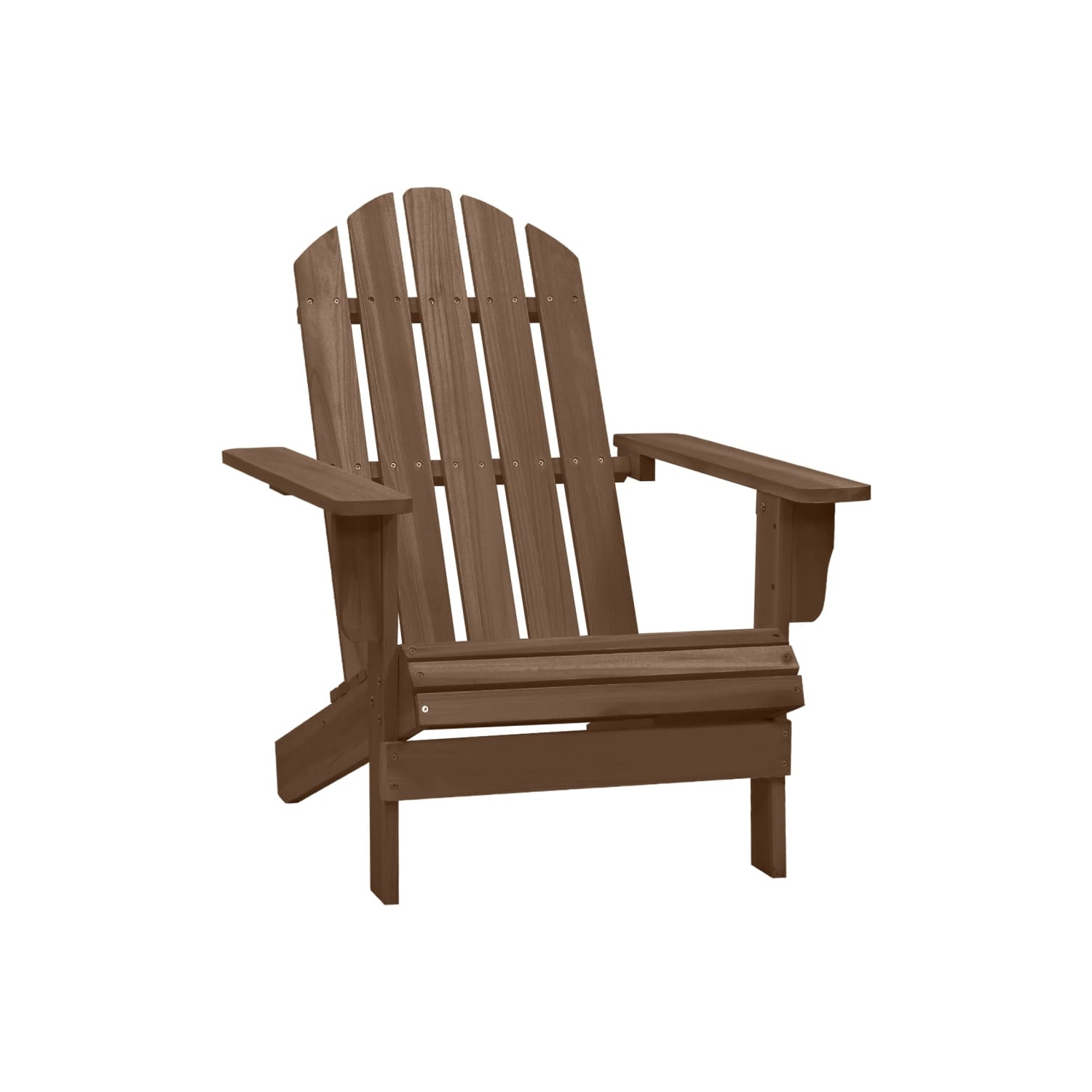 vidaXL Garden Adirondack Chair with Ottoman&Table Solid Fir Wood Brown