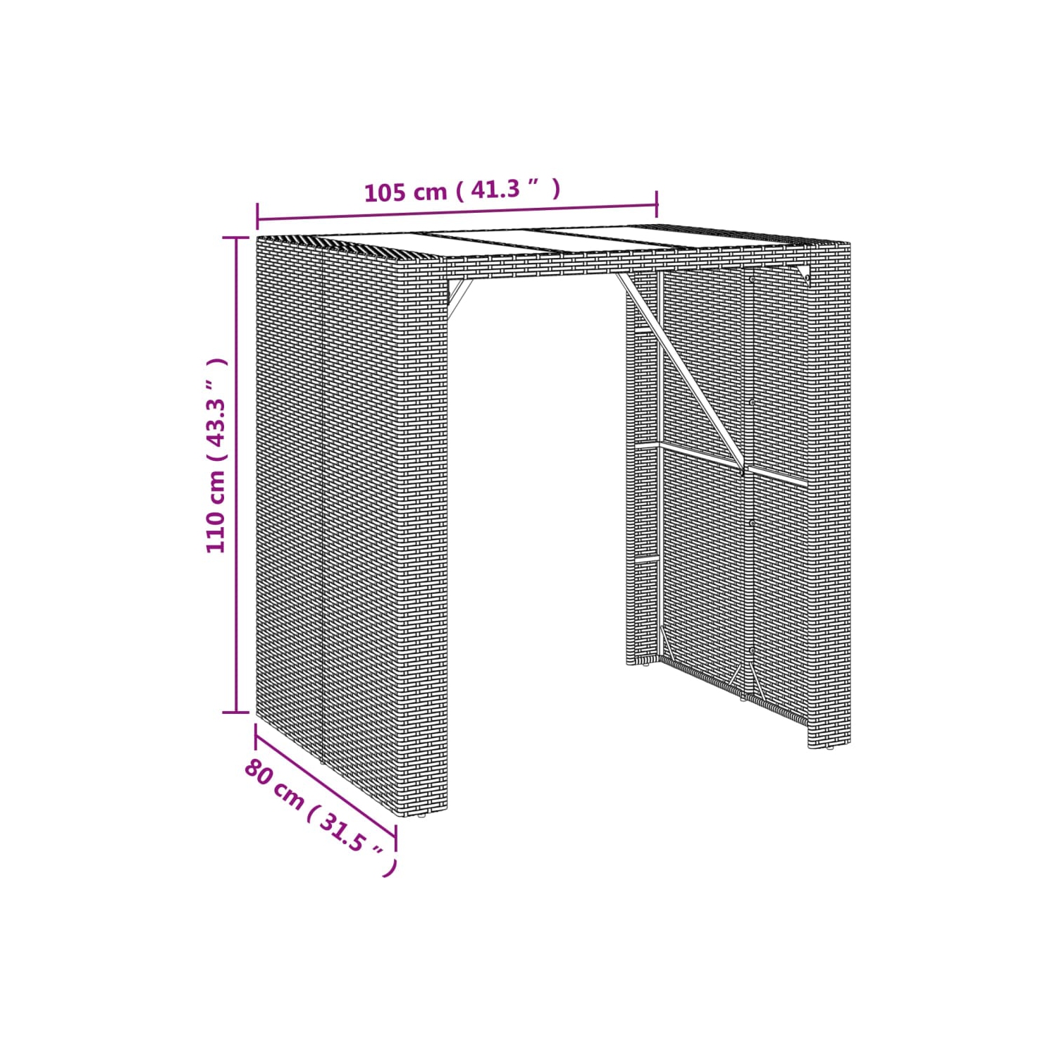 Ensemble de bar de jardin de 5 pièces en poly rotin noir et bois d'acacia massif de vidaXL