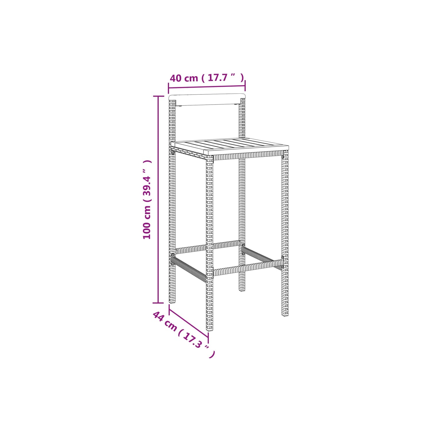 Ensemble de bar de jardin de 5 pièces en poly rotin noir et bois d'acacia massif de vidaXL