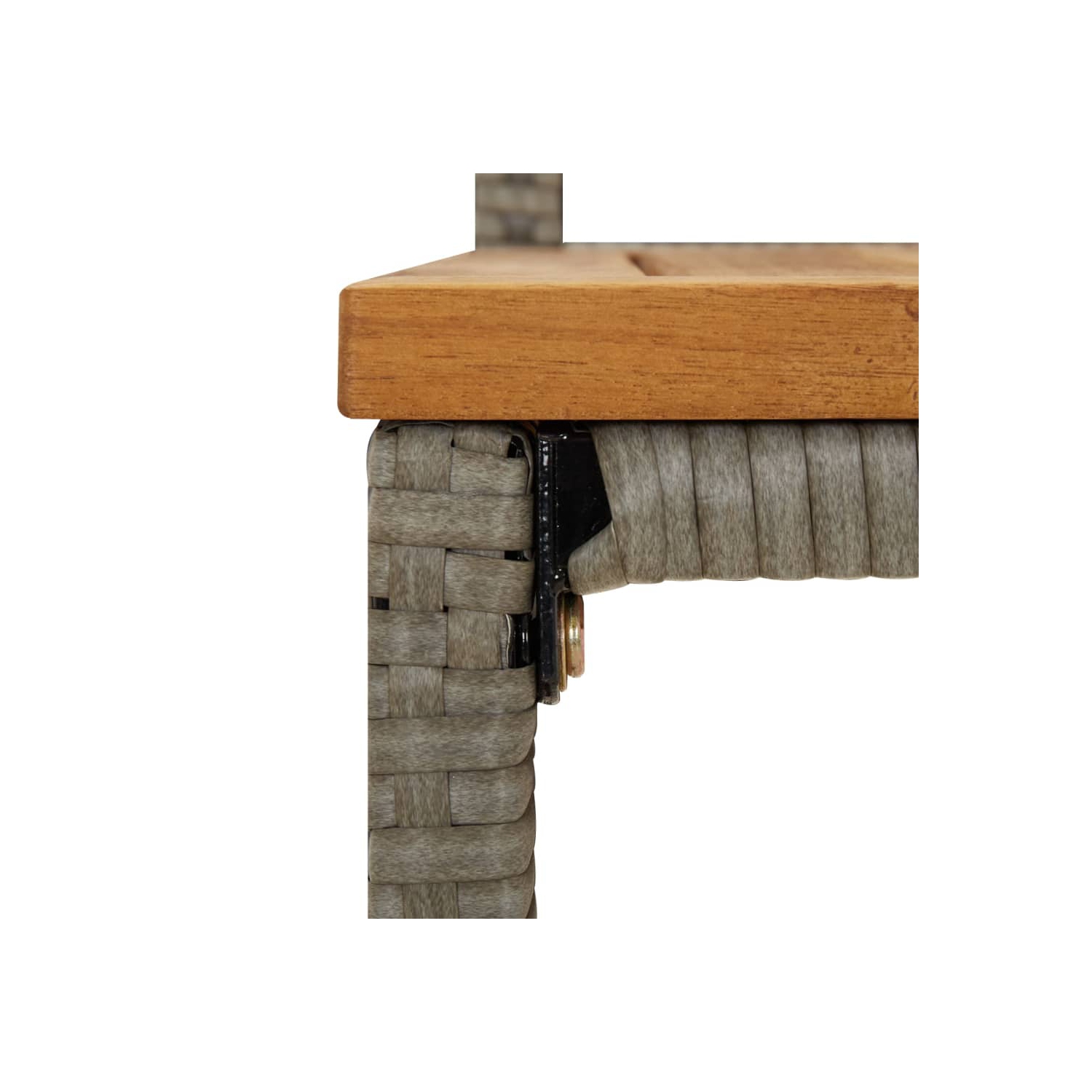 vidaXL 5 Piece Garden Bar Set Grey Poly Rattan& Solid Wood Acacia