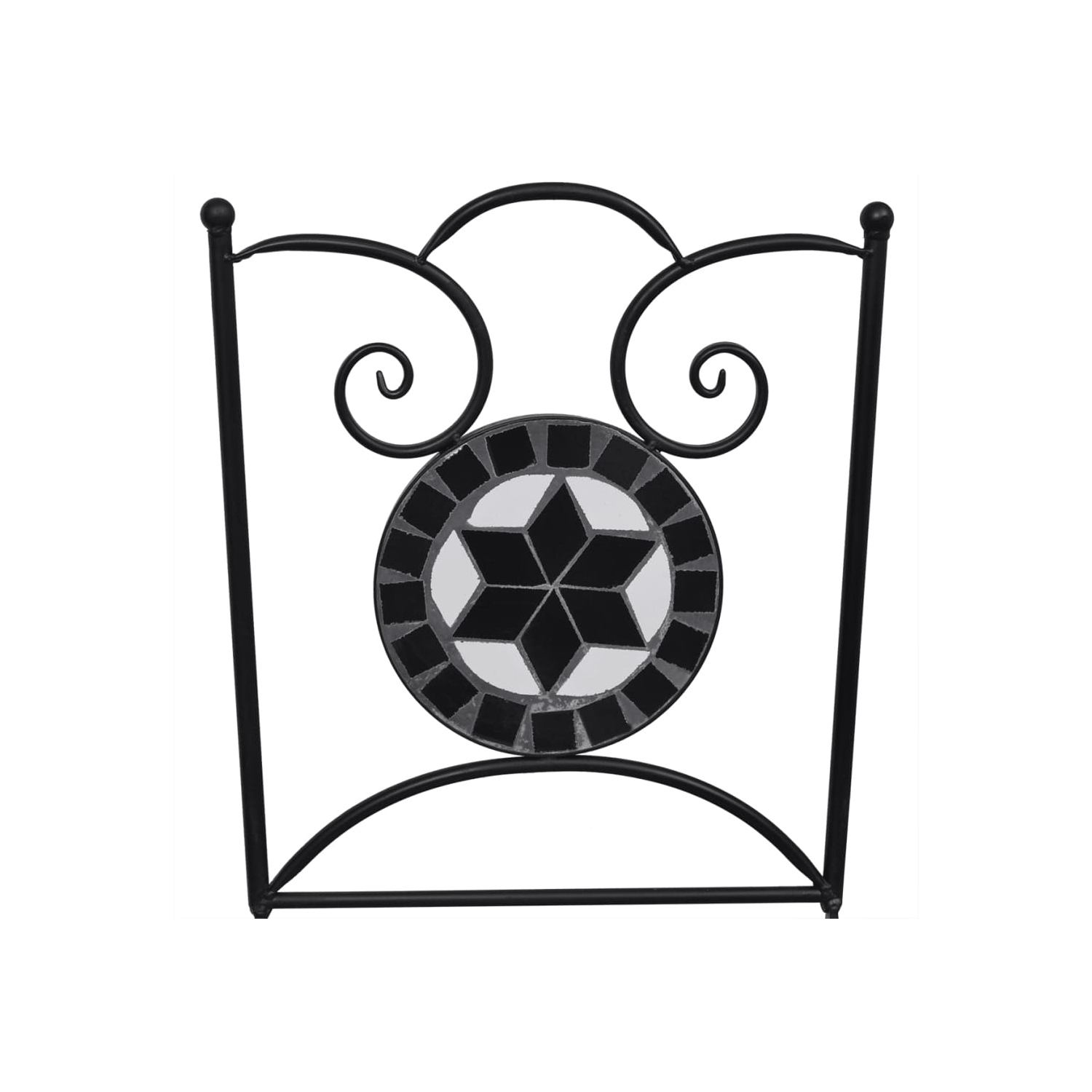 vidaXL 3 Piece Bistro Set Ceramic Tile Black and White