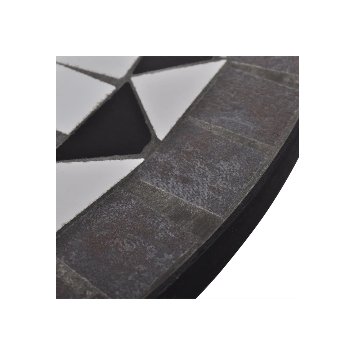 vidaXL 3 Piece Bistro Set Ceramic Tile Black and White