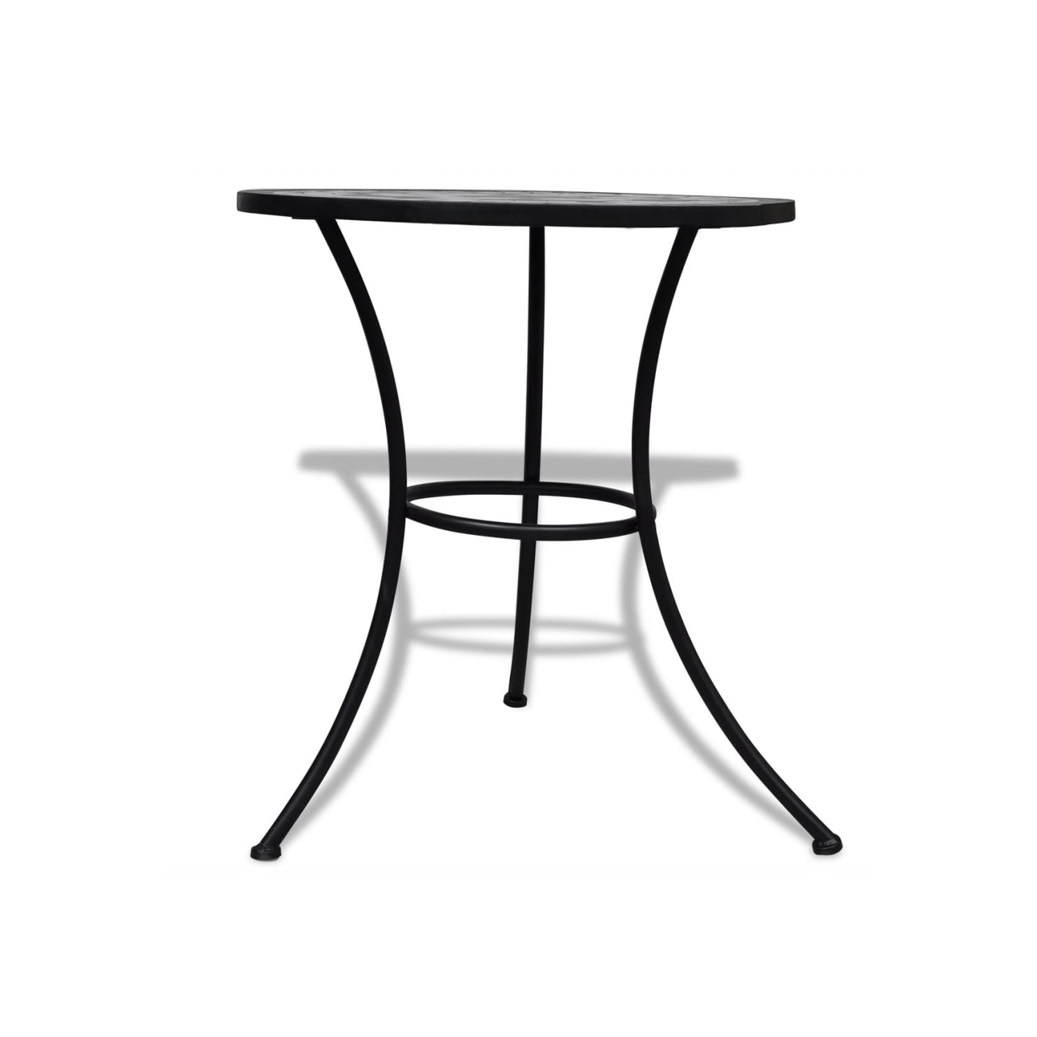 vidaXL 3 Piece Bistro Set Ceramic Tile Black and White