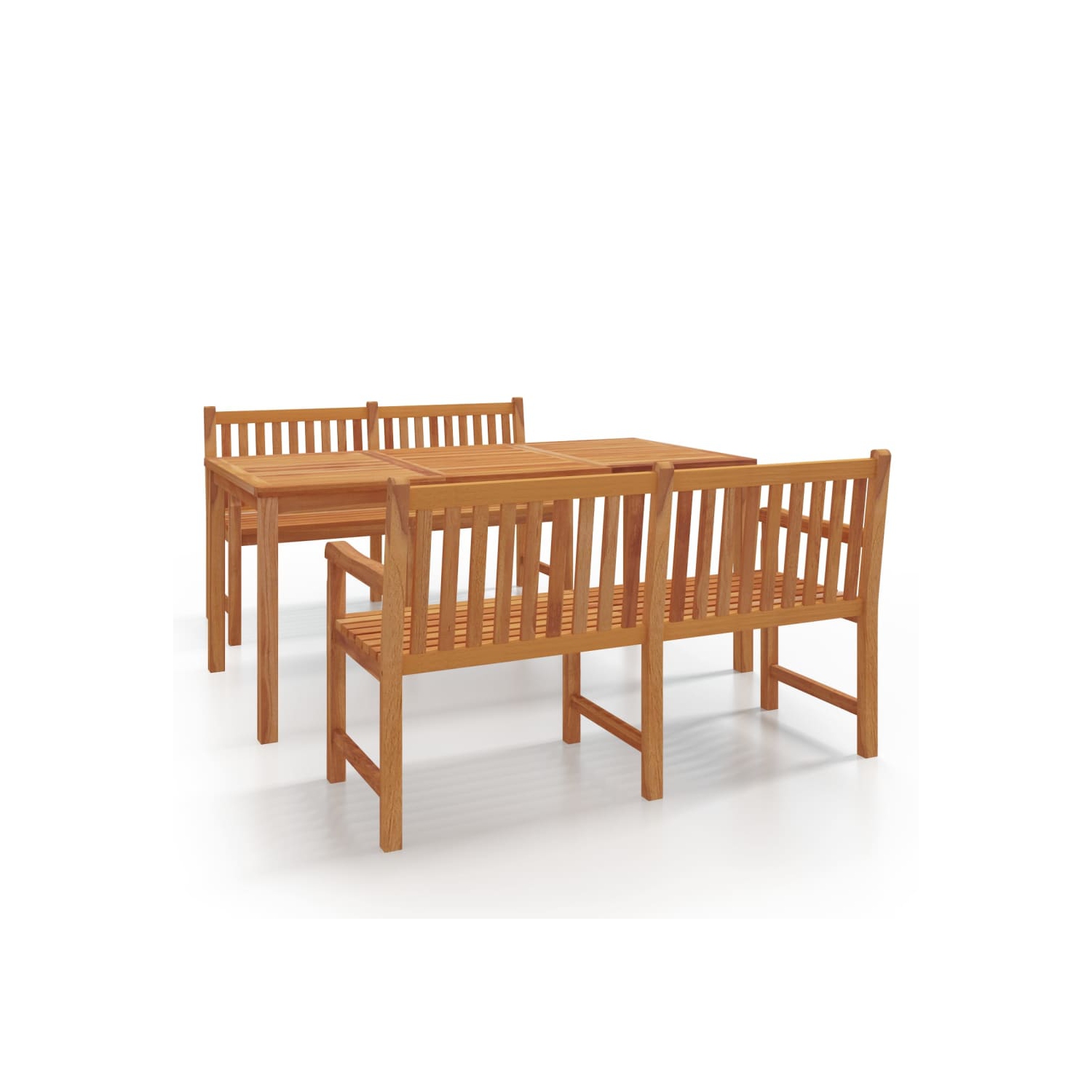 vidaXL 3 Piece Garden Dining Set Solid Wood Teak