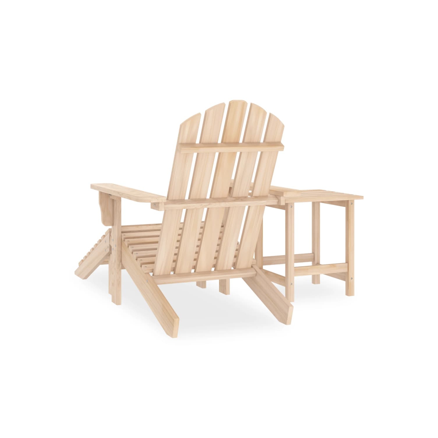 Fauteuil Adirondack de jardin avec pouf et table en bois de sapin massif de vidaXL