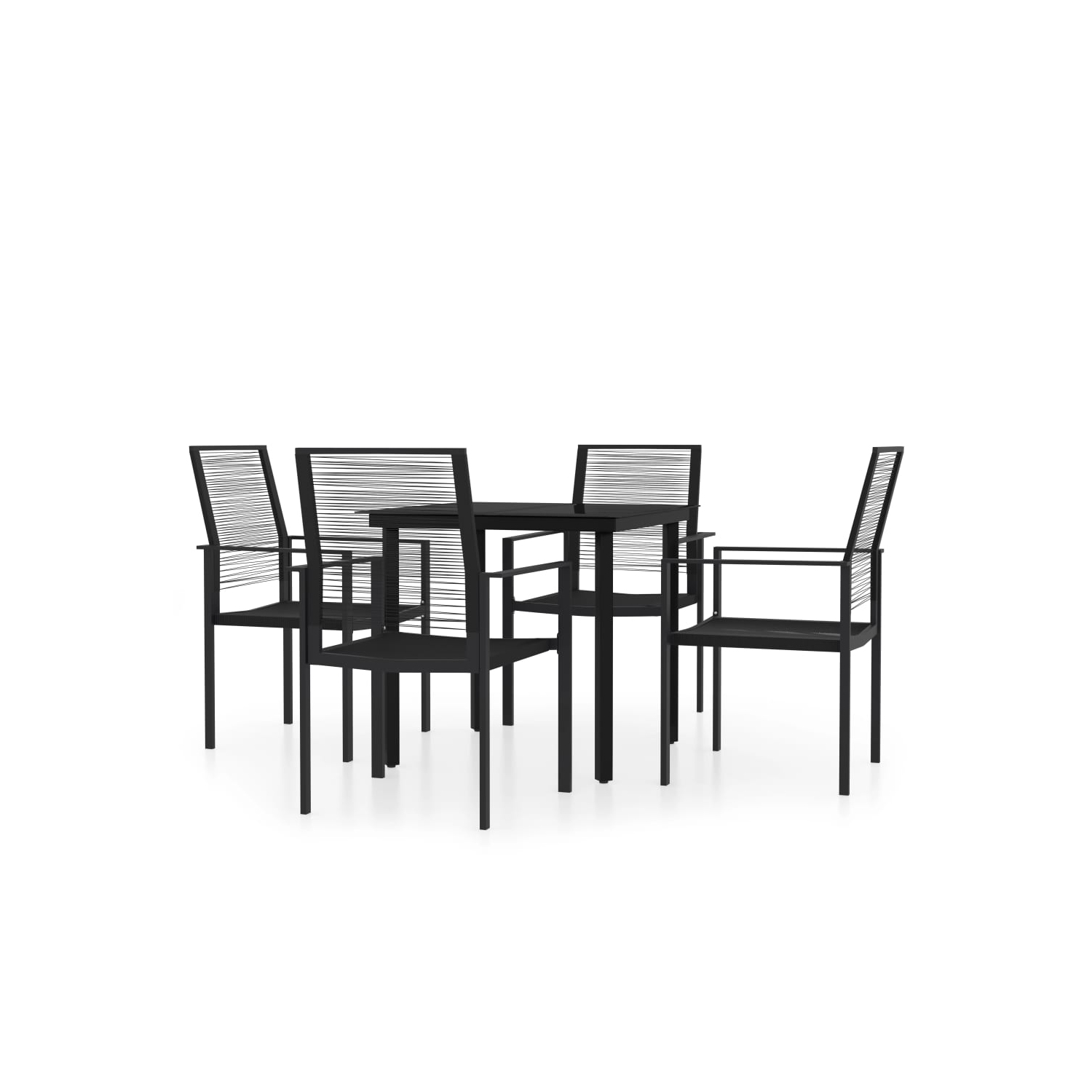 vidaXL 5 Piece Garden Dining Set Black