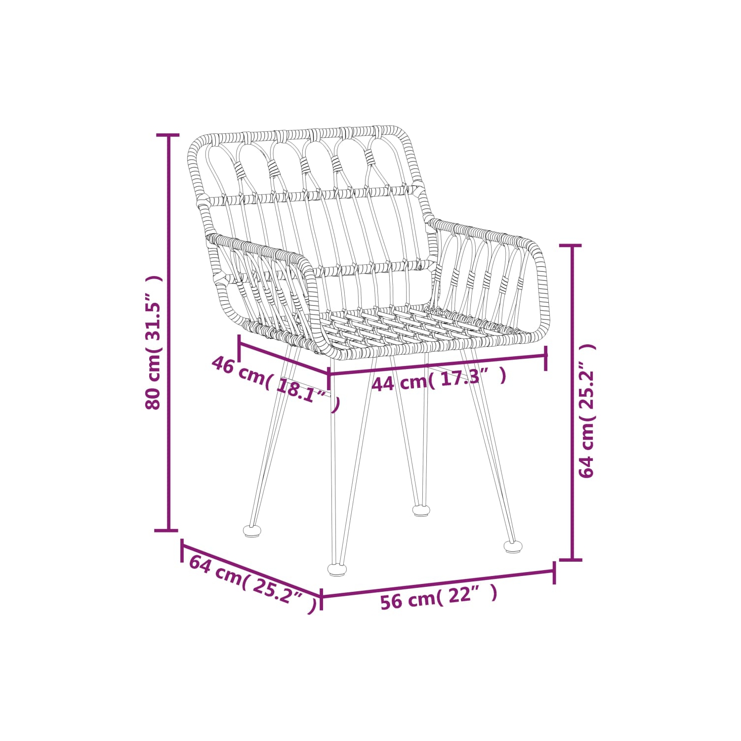 vidaXL 5 Piece Garden Dining Set Poly Rattan