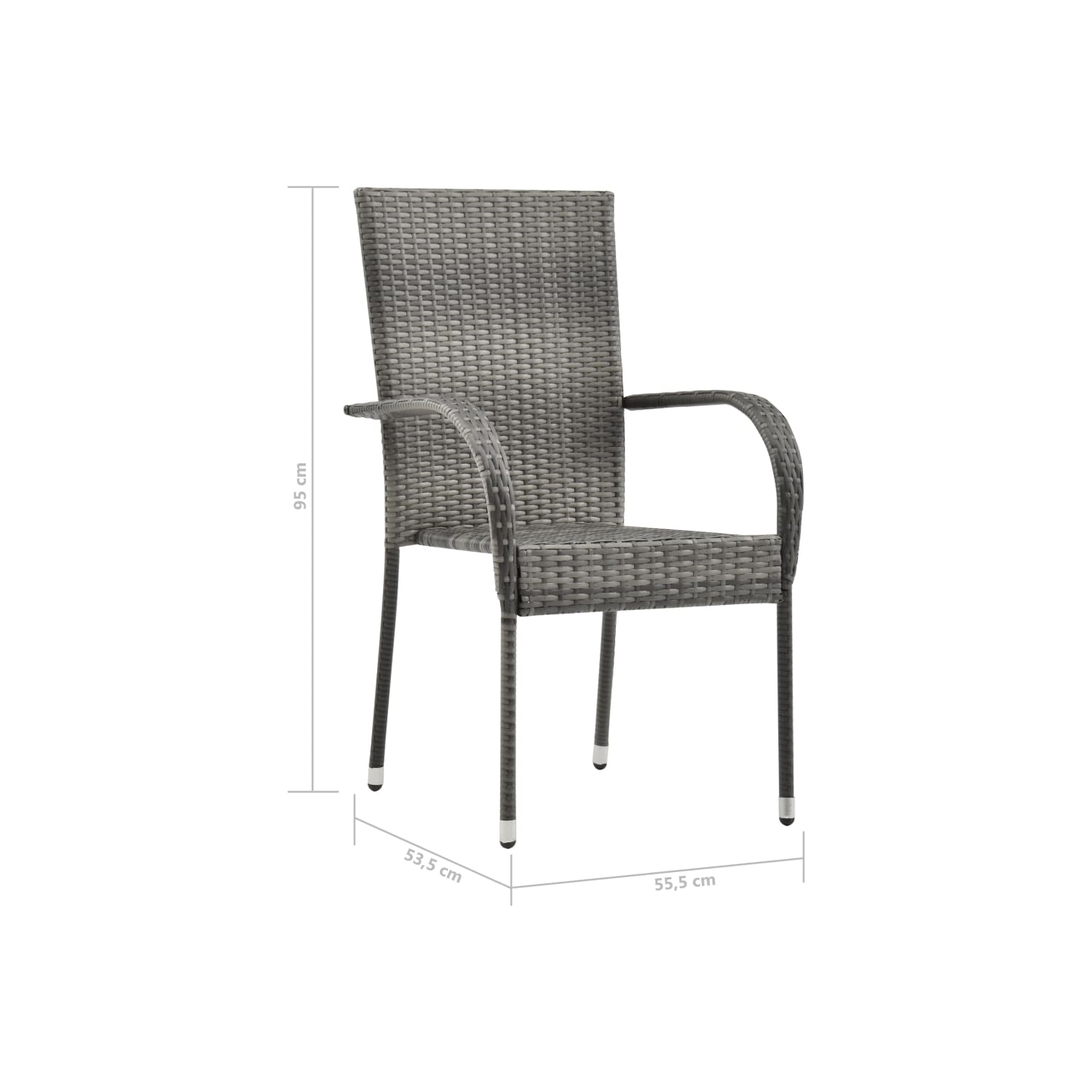 vidaXL 7 Piece Garden Dining Set Grey