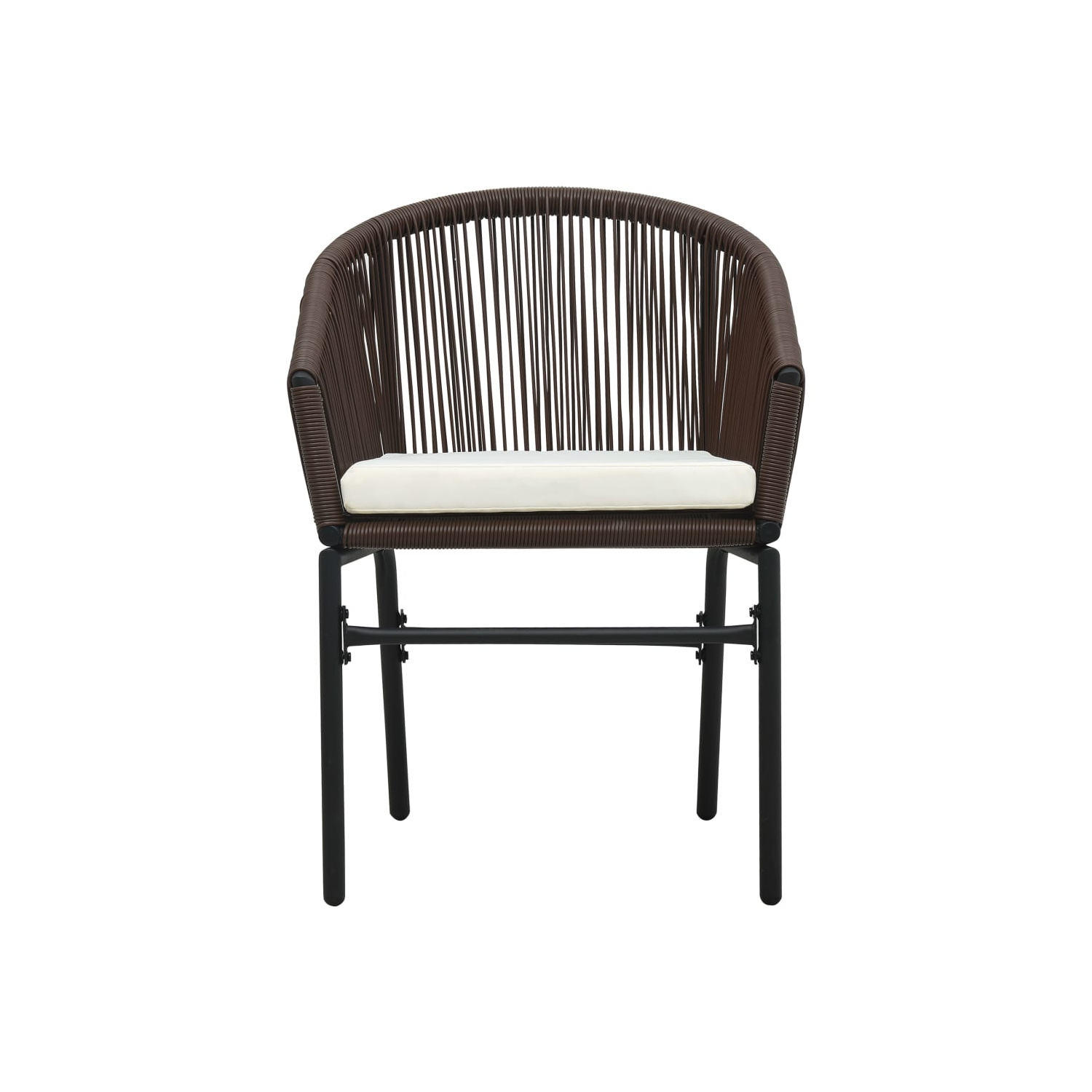 vidaXL 3 Piece Bistro Set with Cushions PE Rattan Brown